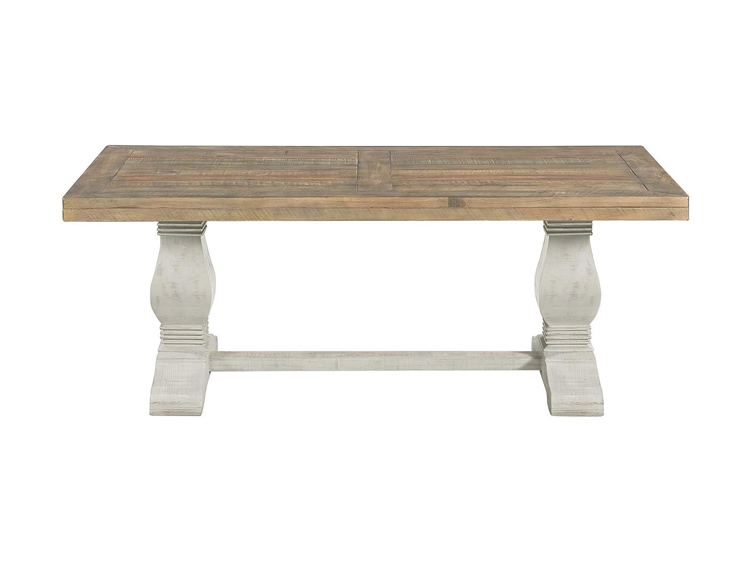 Napa Solid Wood Coffee Table White Stain and Natural Brown - Martin Svensson Home