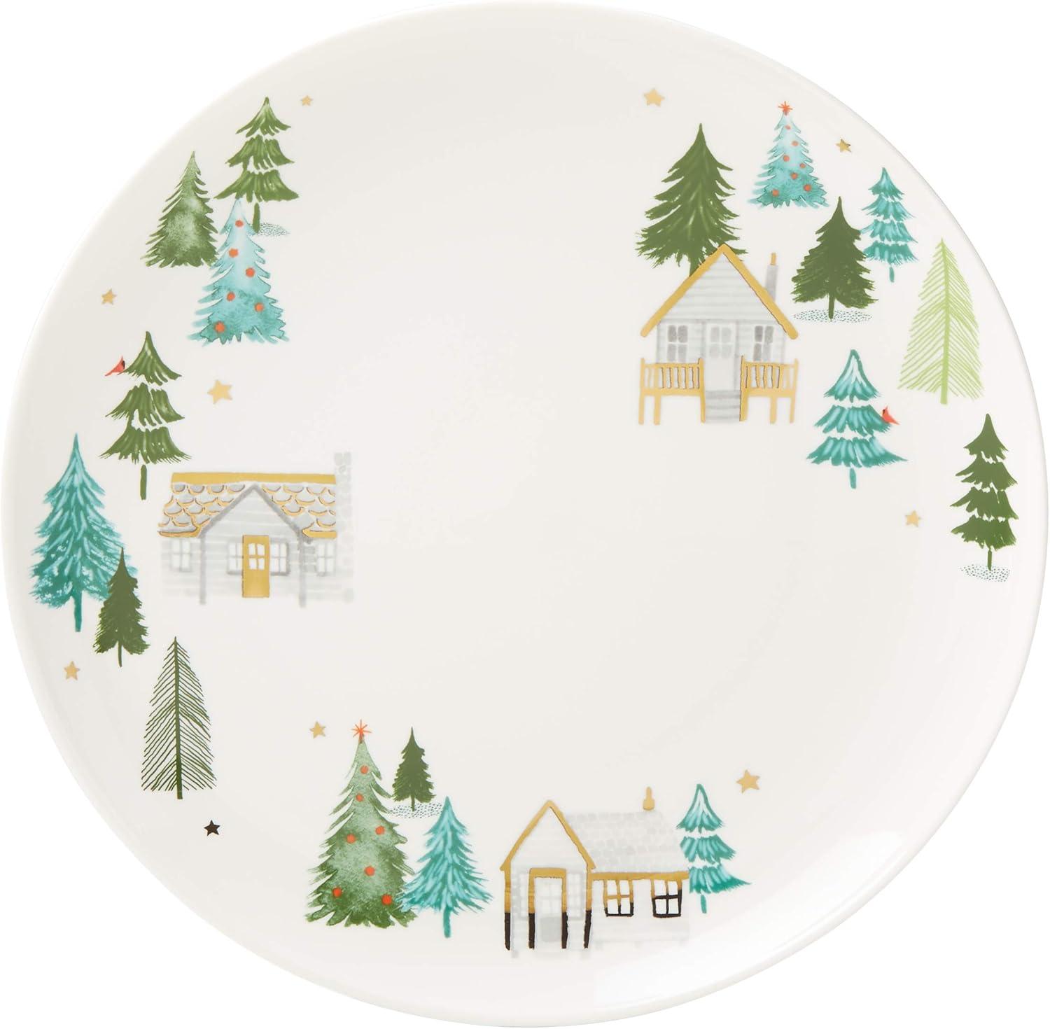 Nordic Christmas Ceramic Round Platter Dish