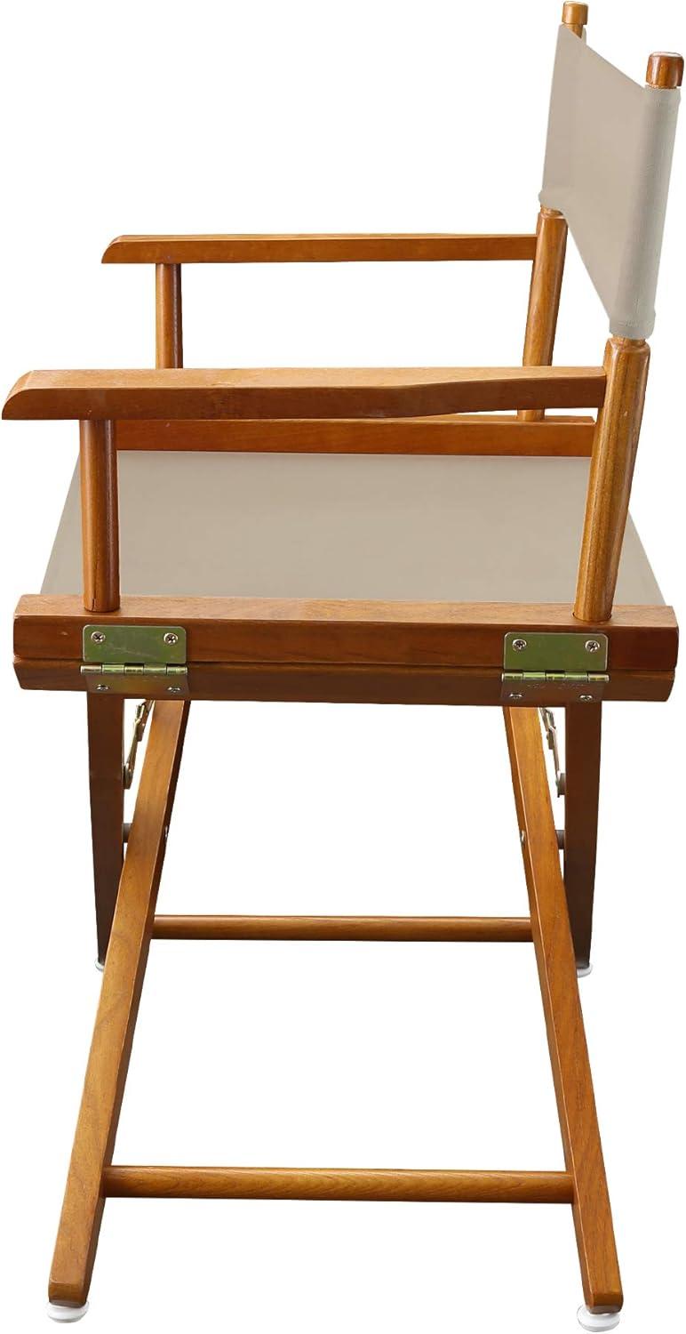 Solid Oak Extra-Wide Directors Chair with Natural Canvas