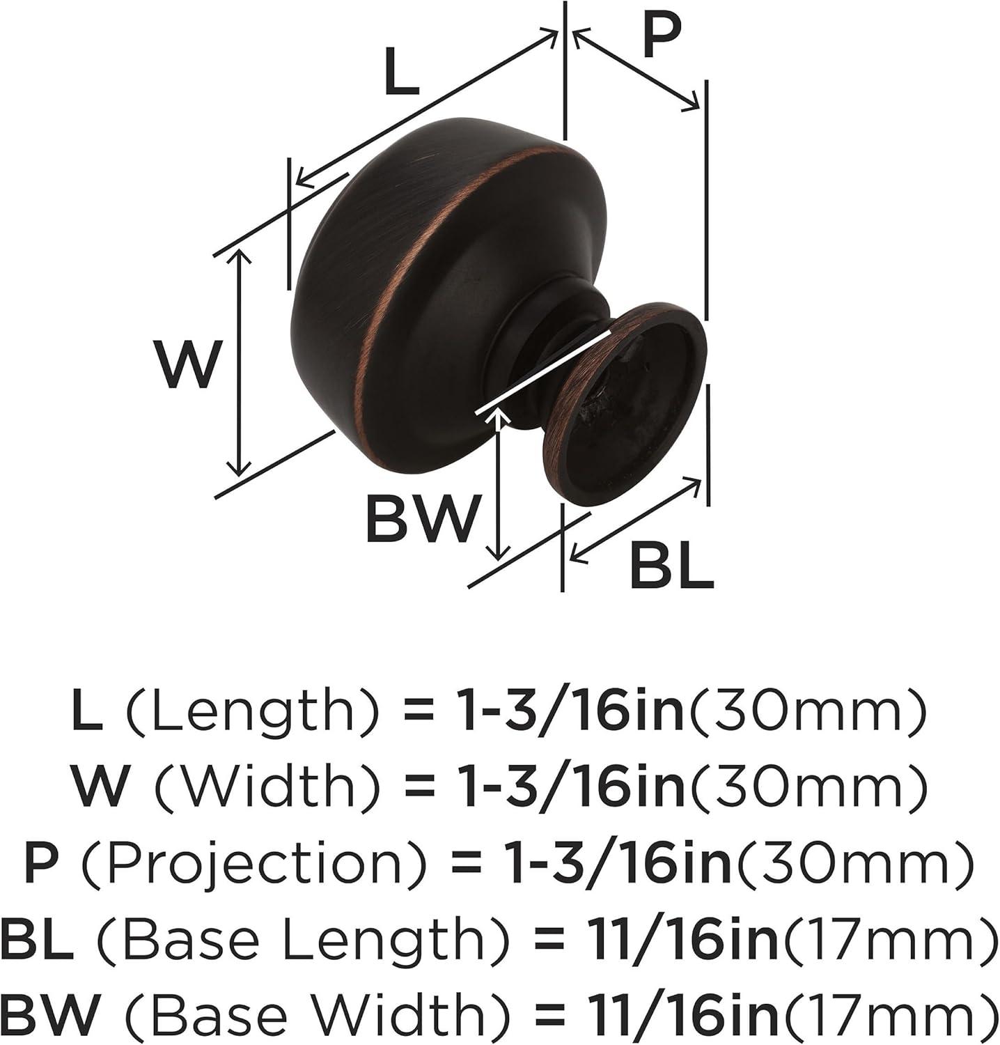 Amerock Kane 1-3/16 inch (30mm) Diameter Oil-Rubbed Bronze Cabinet Knob