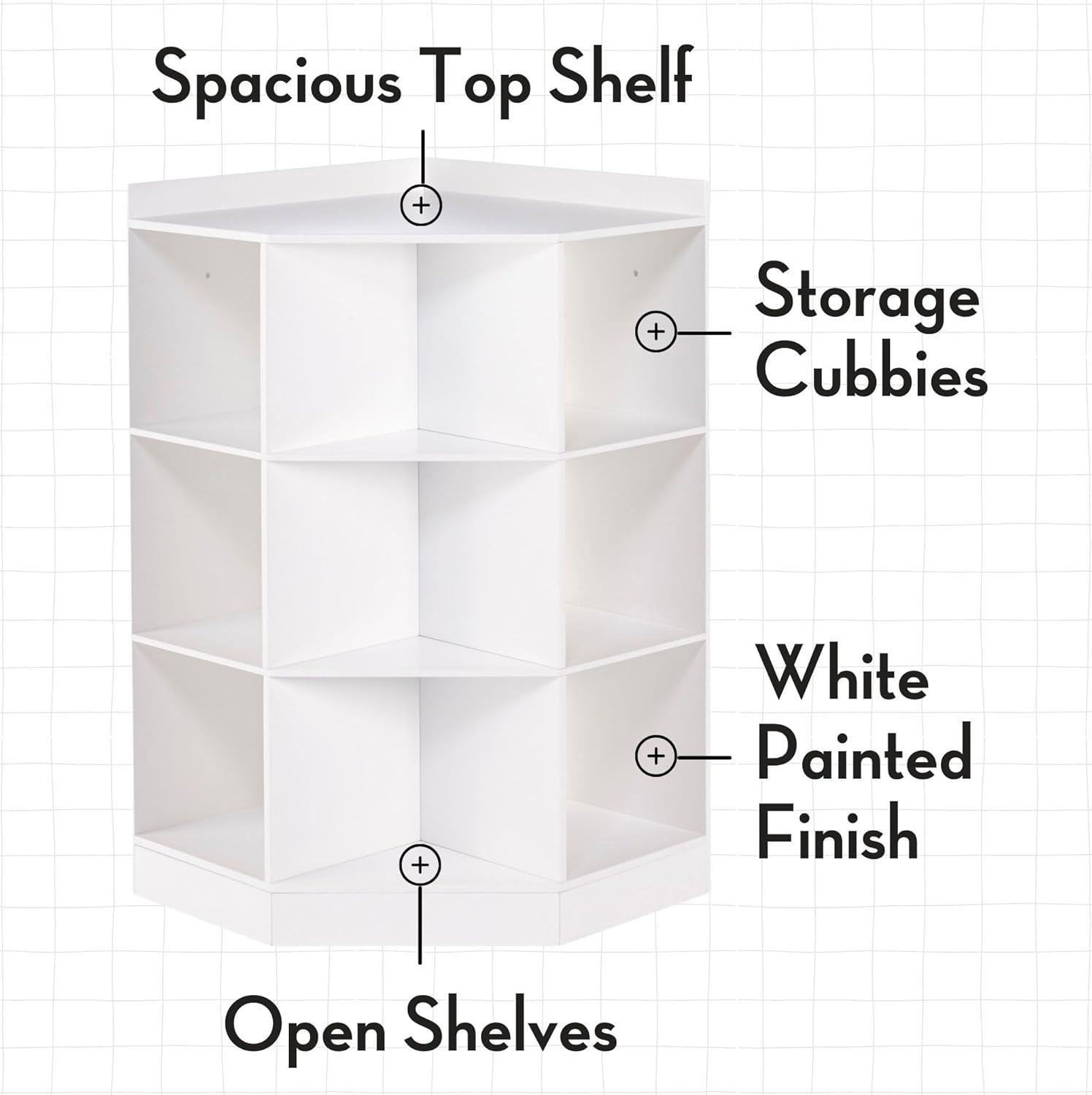 Kids' 6 Cubby with 3 Shelf Corner Cabinet - RiverRidge