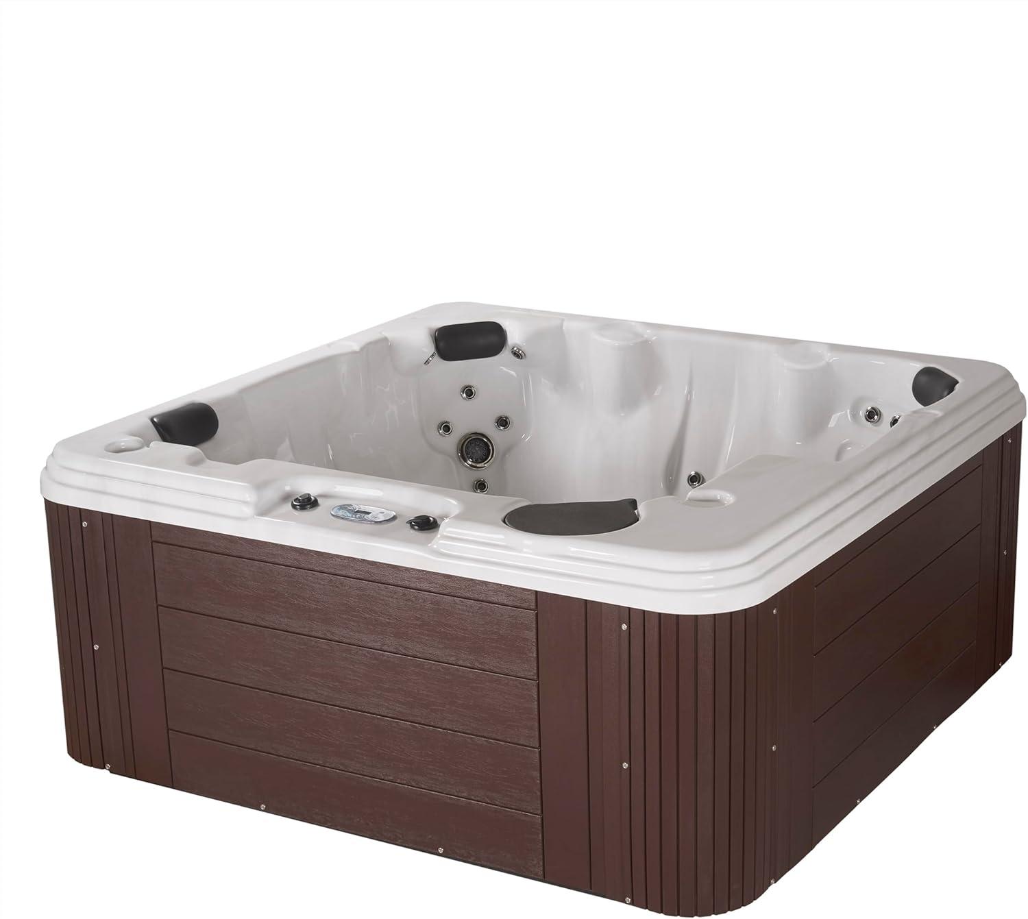 Annapolis 6-Person 50-Jet Lounger Hot Tub Spa with 2 Pumps, LED Lighting, Stainless Steel Heater and Ozonator, Insulated Cover Included