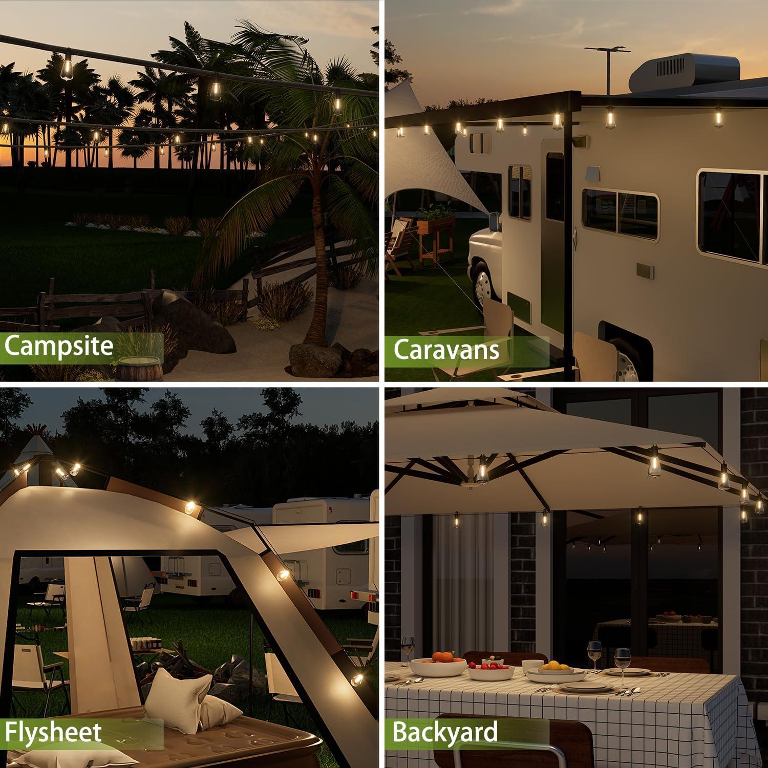 Arlmont & Co. Arlmont & Co. LED Outdoor String Lights 100FT Patio Lights With 52 Shatterproof ST38 Vintage Edison Bulbs