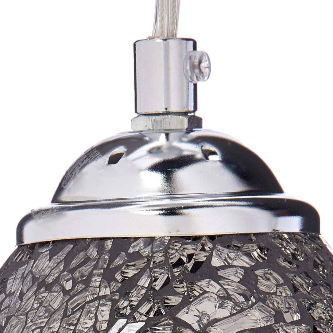 Mini Ceiling Pendant Light with Tempered Glass Shade, Multicolor