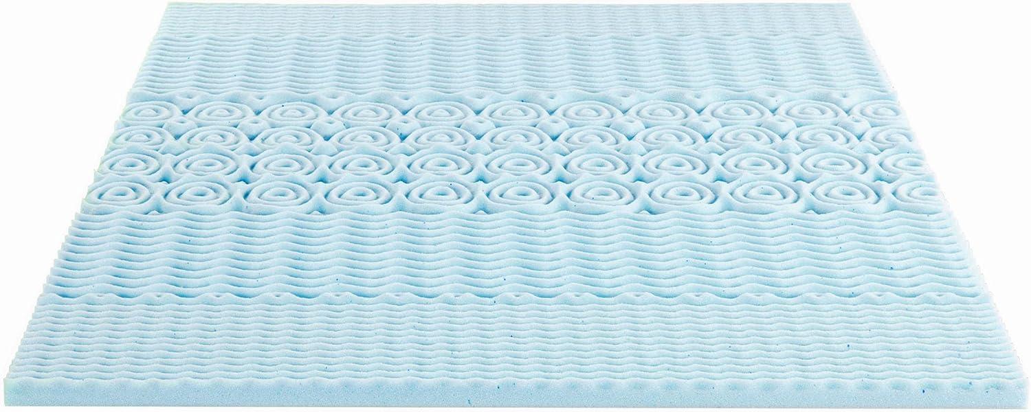 Queen Blue Gel Memory Foam Mattress Topper, 1.5 Inch