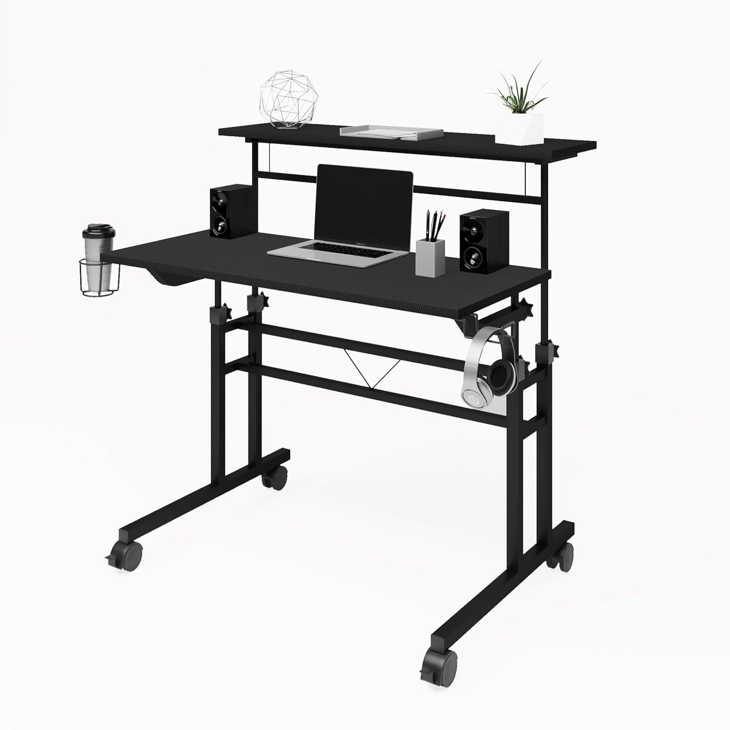 Wenty Techni Mobili Adjustable Metal Base Computer Desk
