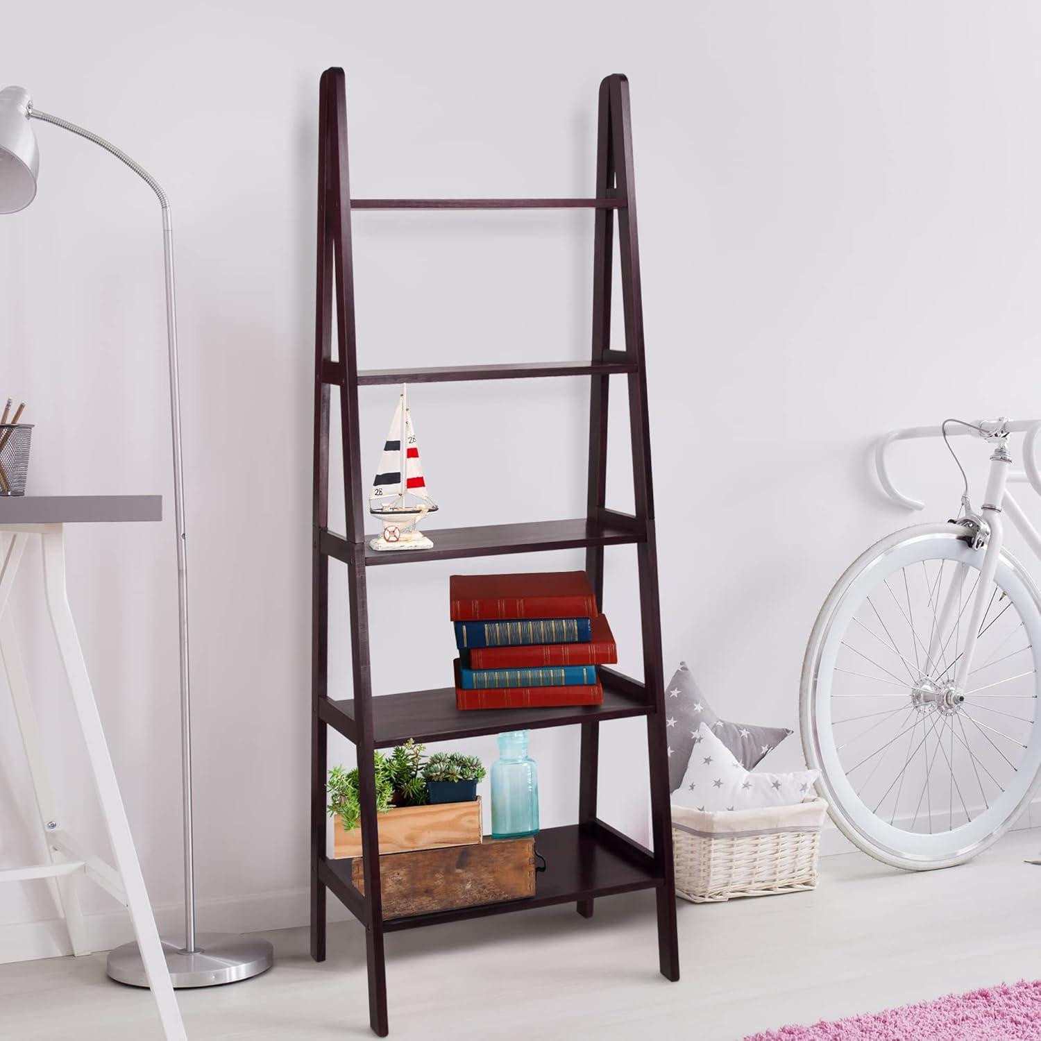 Casual Home 5-Shelf Ladder Bookcase