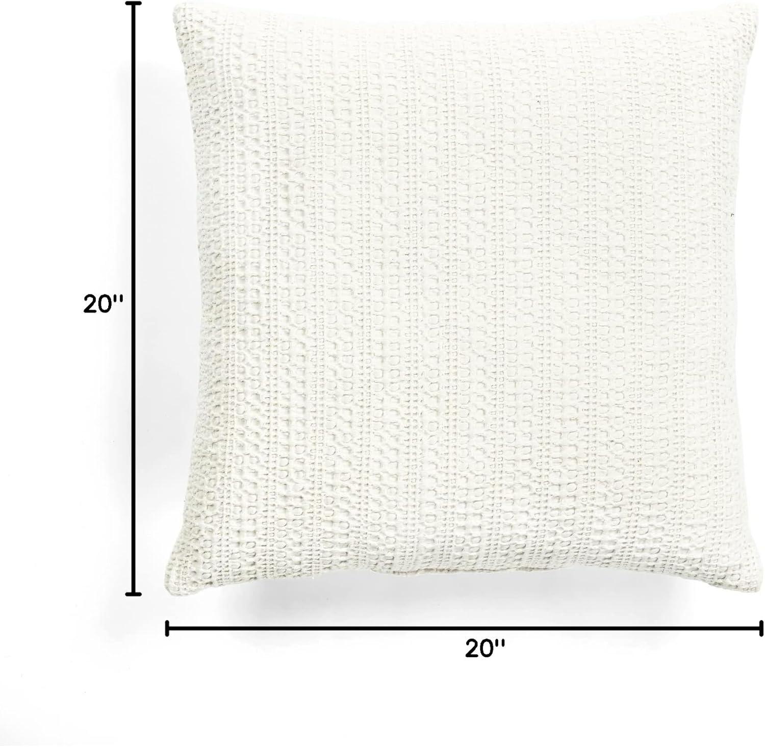 Lush Decor Haniya Decorative Pillow Ivory Single 20X20