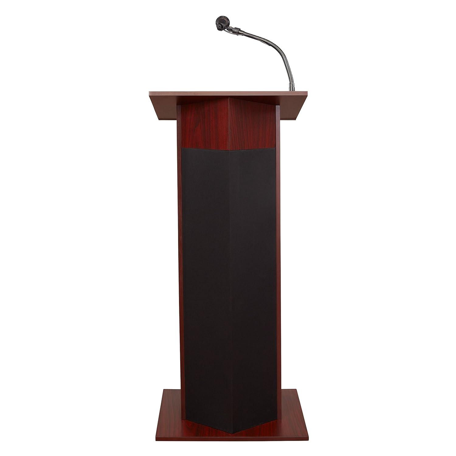 Mahogany Multimedia Sound Lectern with Microphone