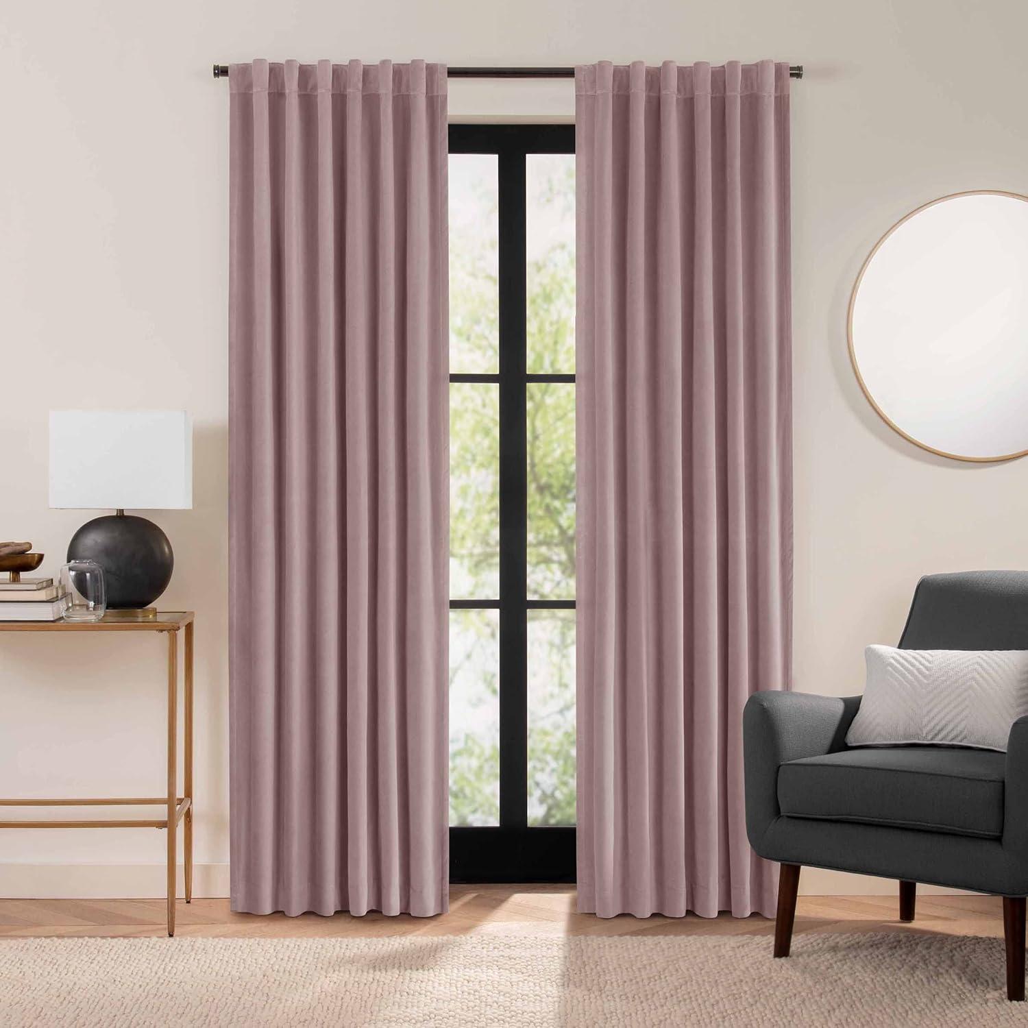 Dusty Rose Extra Long Velvet Blackout Drapes