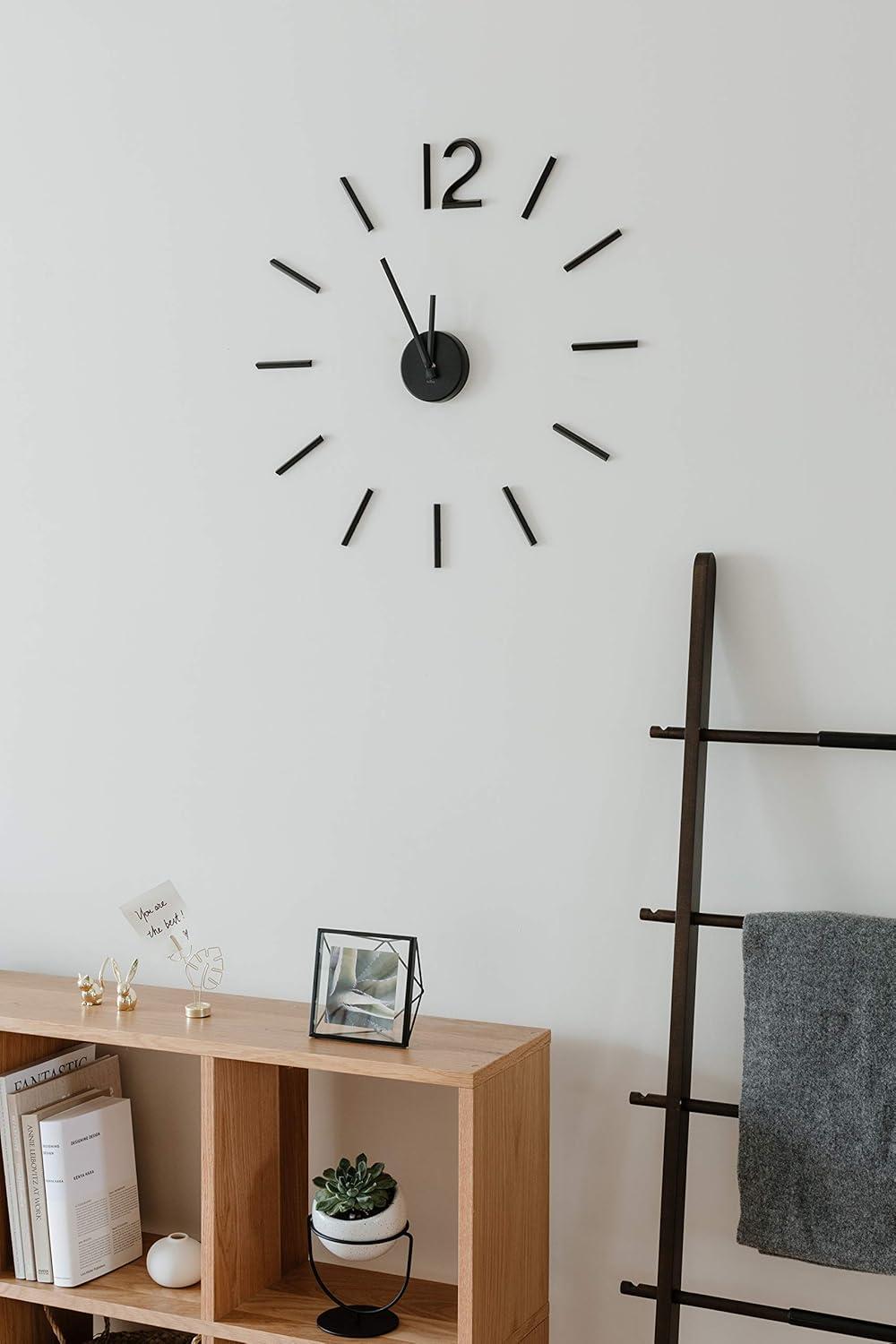 Blink Wall Clock Black - Umbra: Modern Aluminum Analog Display, Indoor Decorative Timepiece