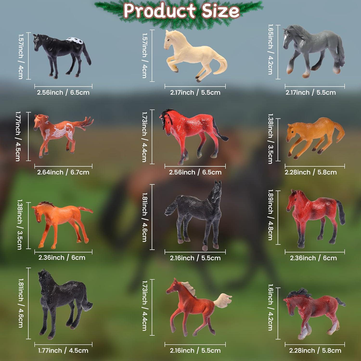 12 Pcs Simulation Horse Decor Toy Horses Zoo Animals Figurines Realistic Child Toddler