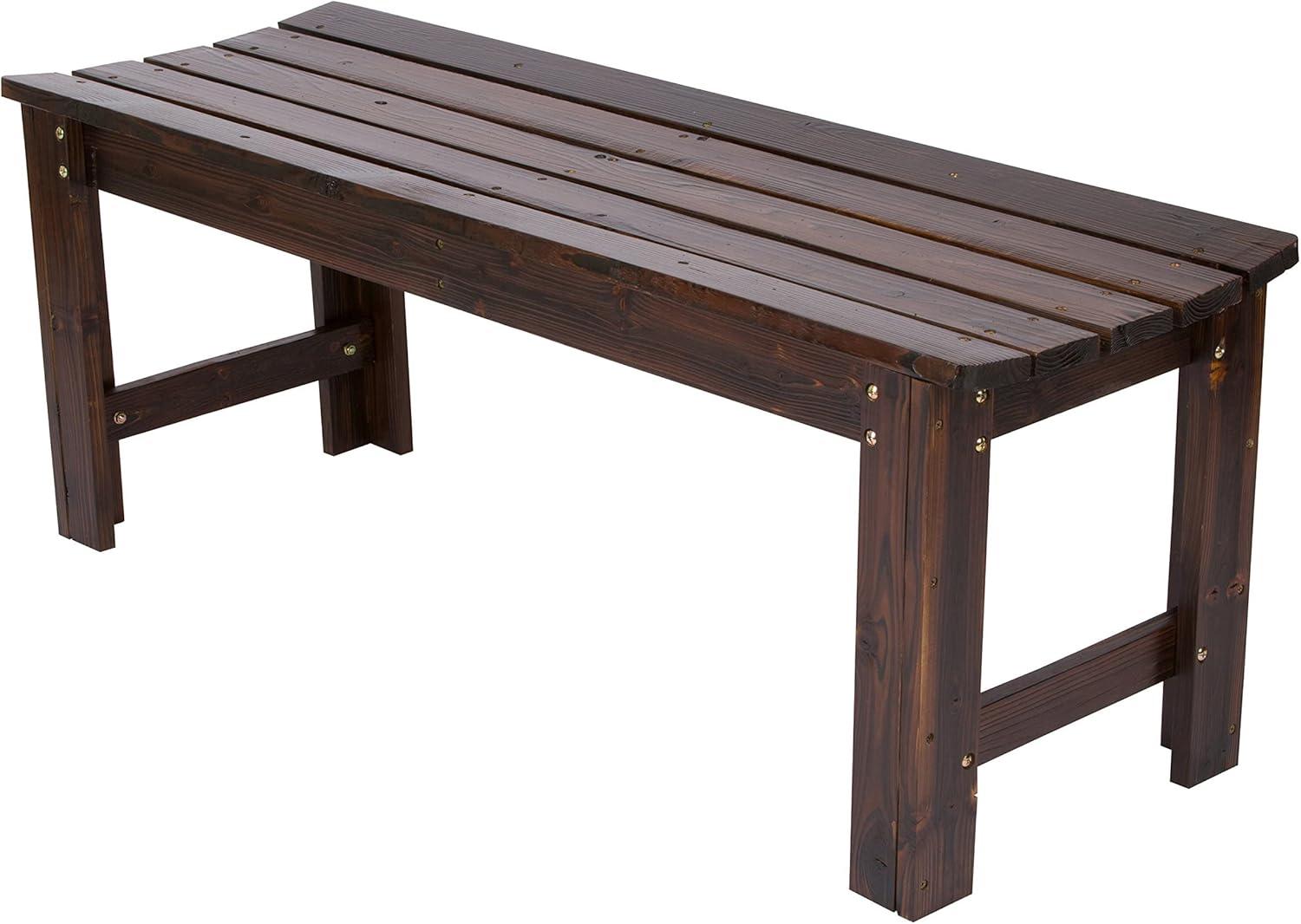 Burnt Brown Cedar 4ft Backless Outdoor Garden Bench