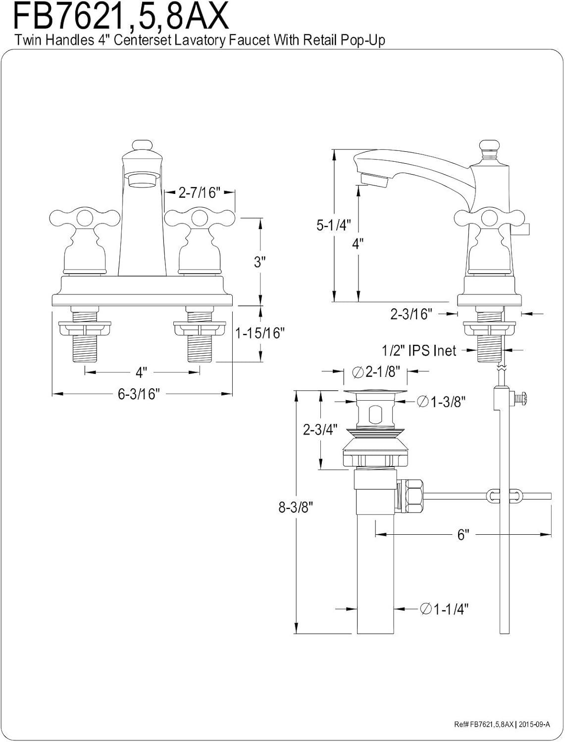 Victorian Oil Rubbed Bronze 4-Inch Centerset Bathroom Faucet