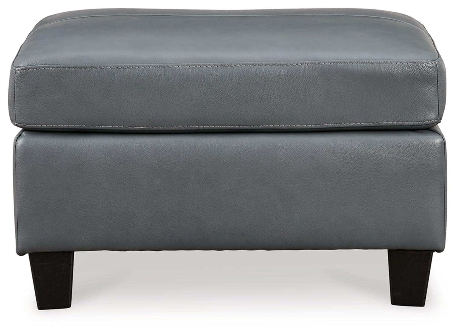 Signature Design by Ashley Contemporary Genoa Ottoman Leather Steel