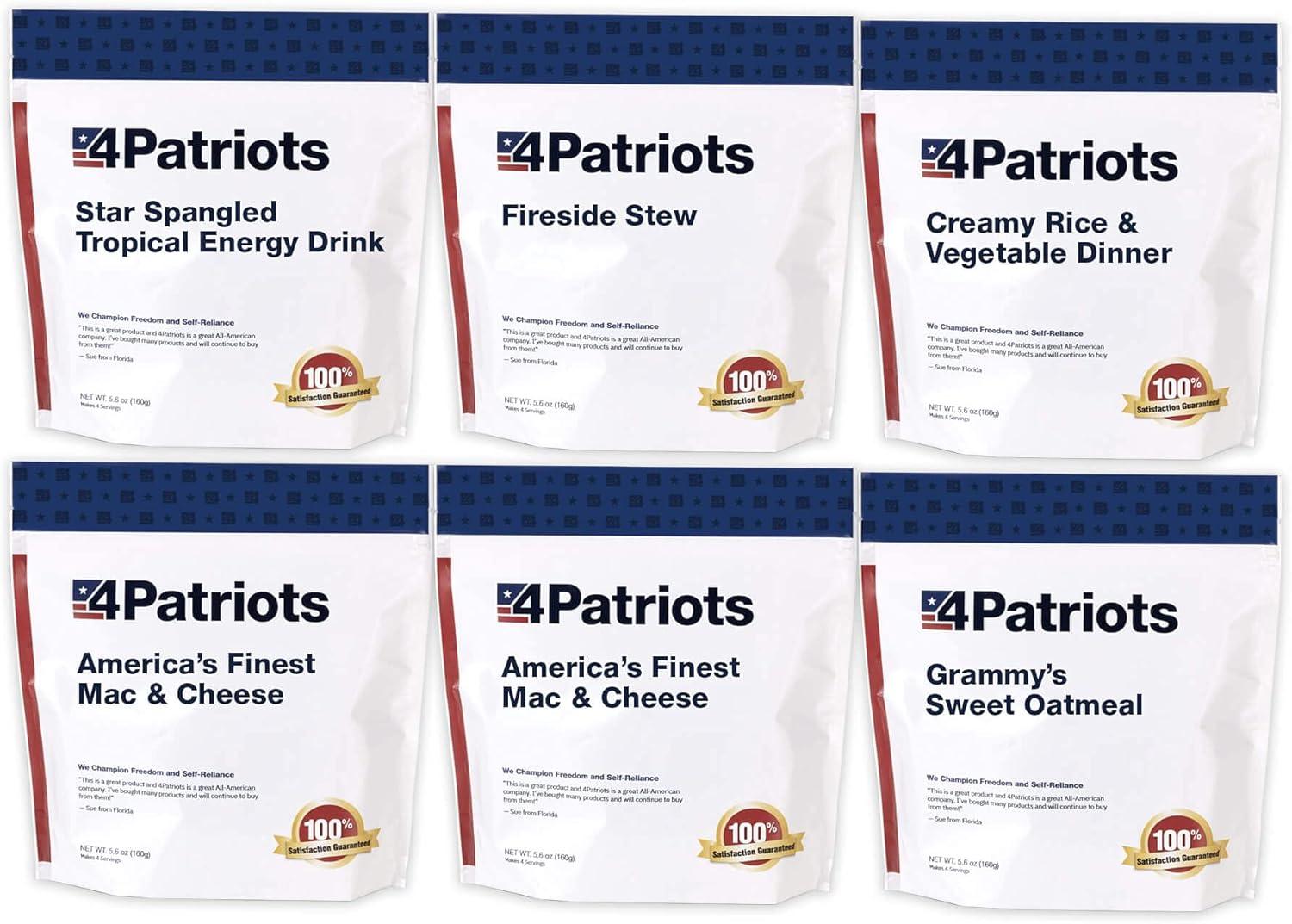 4Patriots 1-Week Emergency Food Supply Kit with Cheese and Sweet Flavors