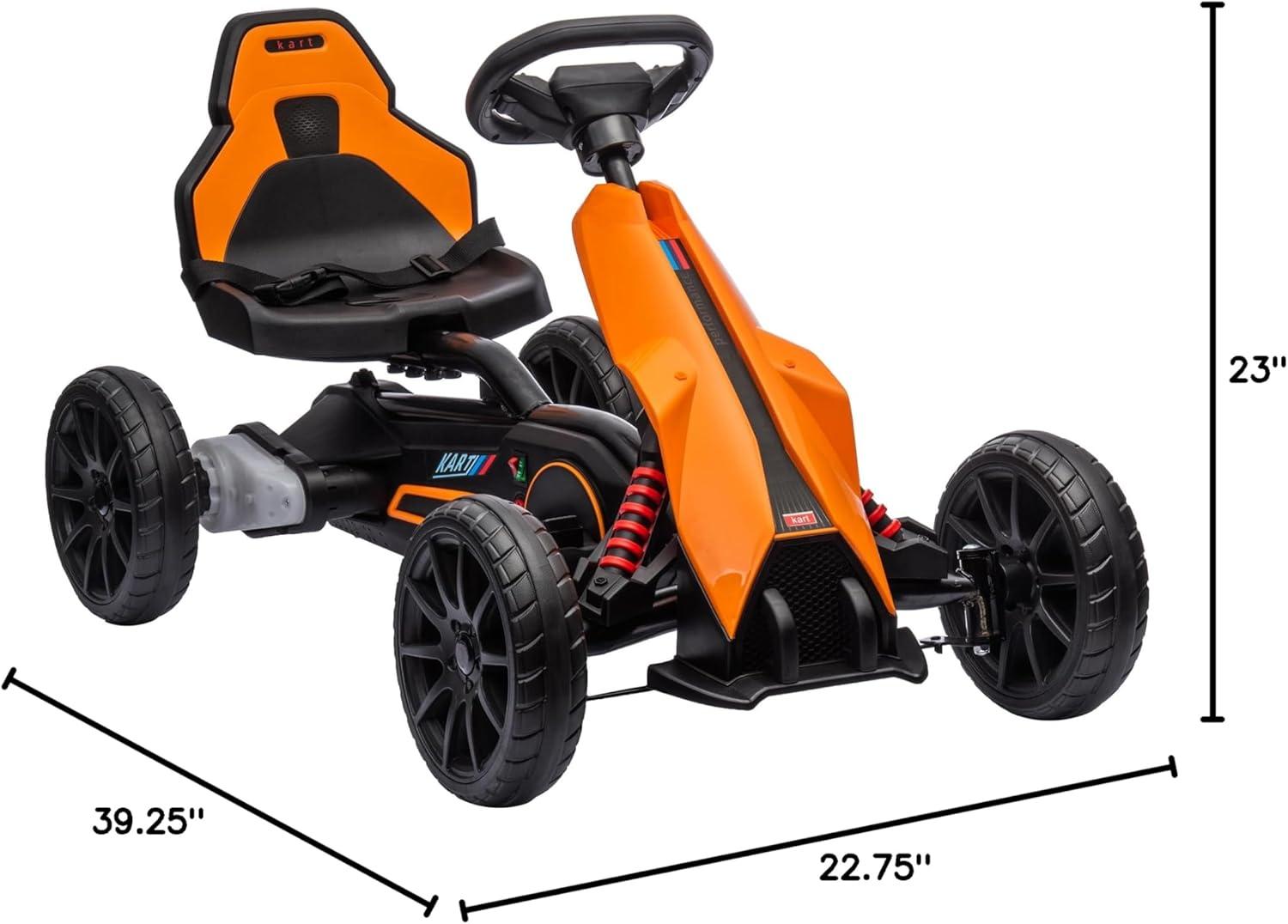 12V Orange Electric Go-Kart with EVA Wheels