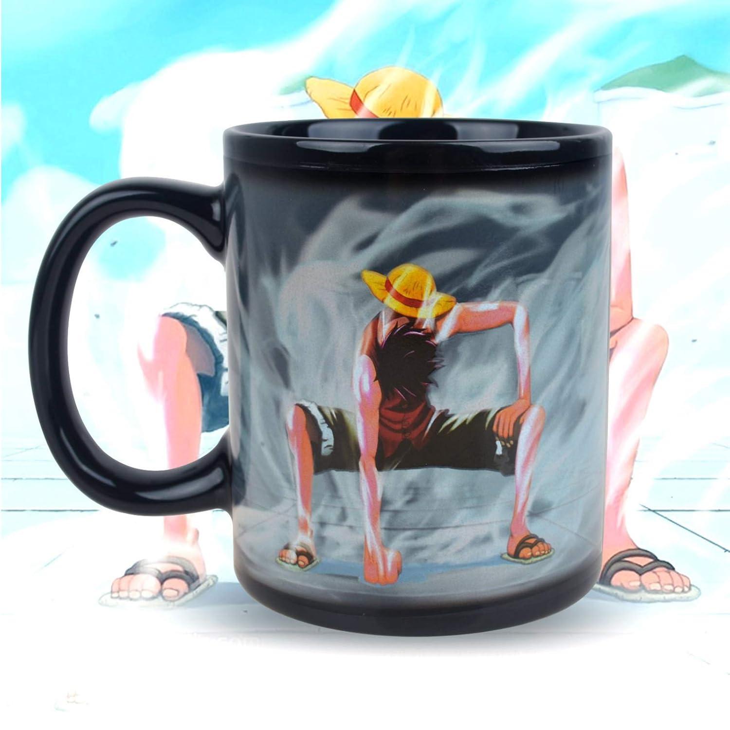 One Piece Luffy Changing Coffee Mug Heat-Sensitive Reactive Ceramic Cup Coffee Mug