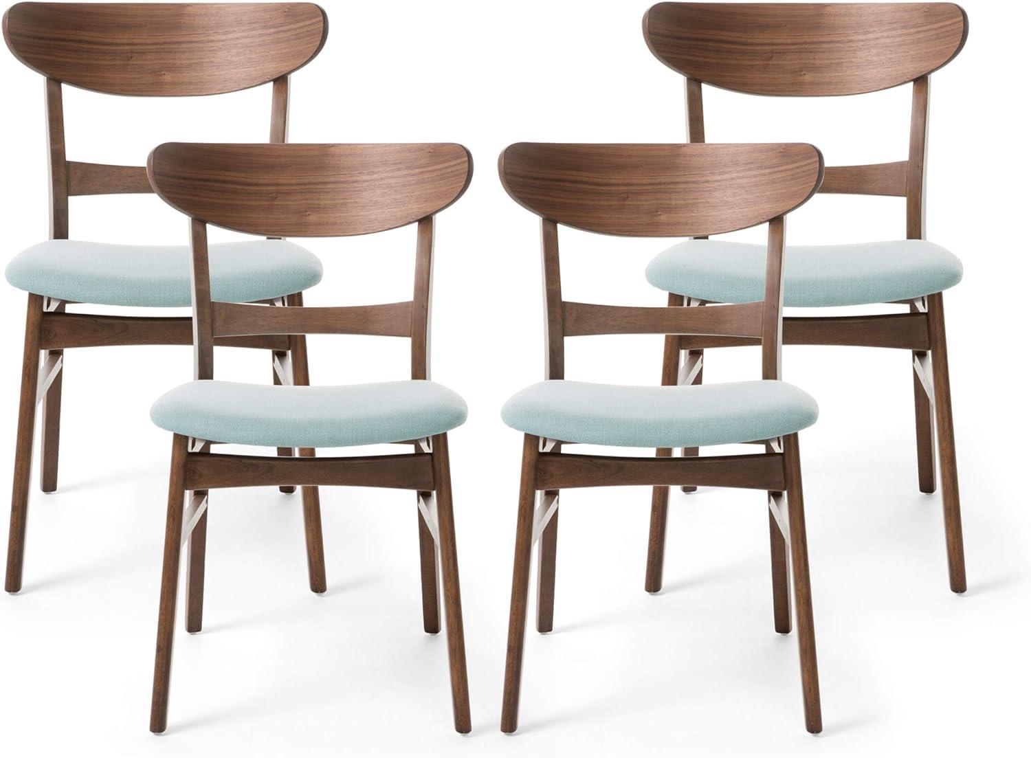 Christopher Knight Home Idalia Mid-century Modern Dining Chairs (Set of 4) by  Dark Gray + Walnut Walnut Finish