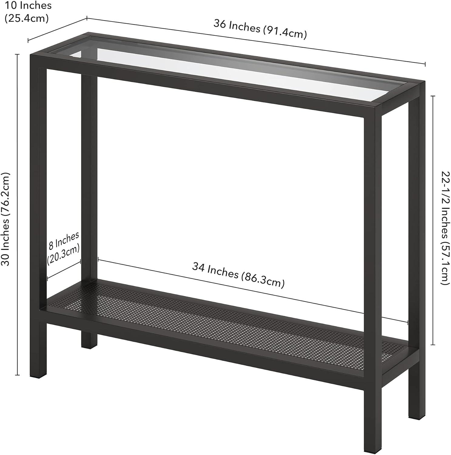 Evelyn&Zoe Rigan 36" Wide Rectangular Console Table, Blackened Bronze