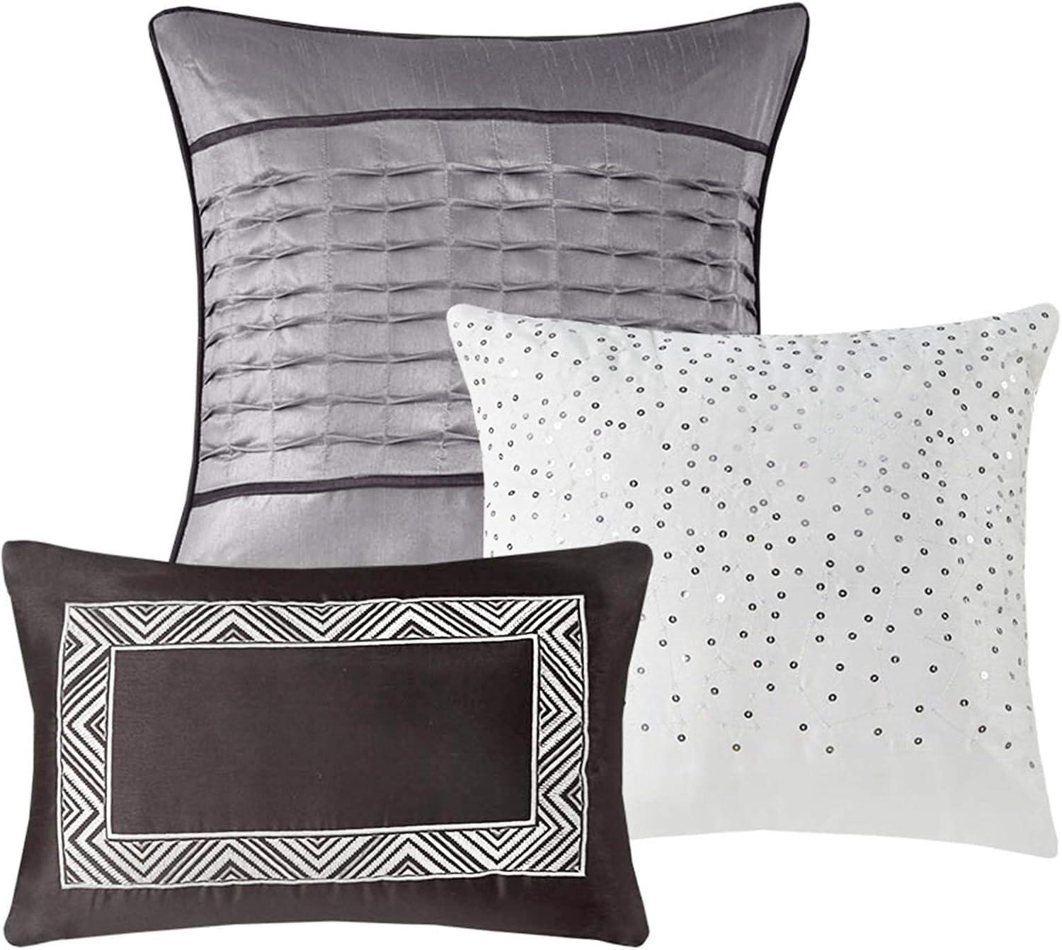 Rhapsody 6 Piece Reversible Jacquard Quilt Set with Throw Pillows