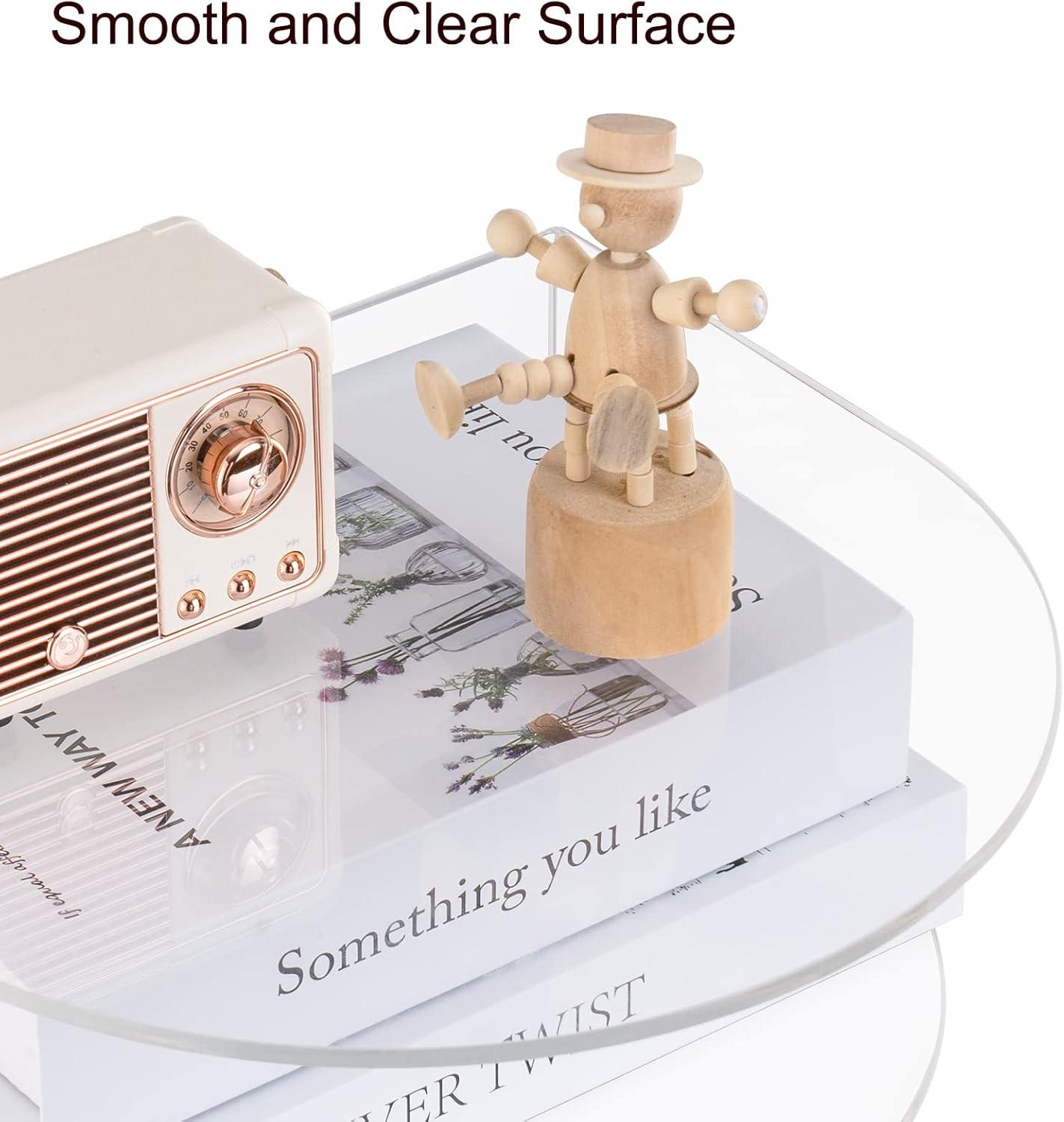 HMYHUM Acrylic Floating Nightstand Set of 2, Wall Mounted Bedside Table for Bedroom, Hanging, 8 lbs Load, 10.5" L x 10 "W x 4" H, Clear