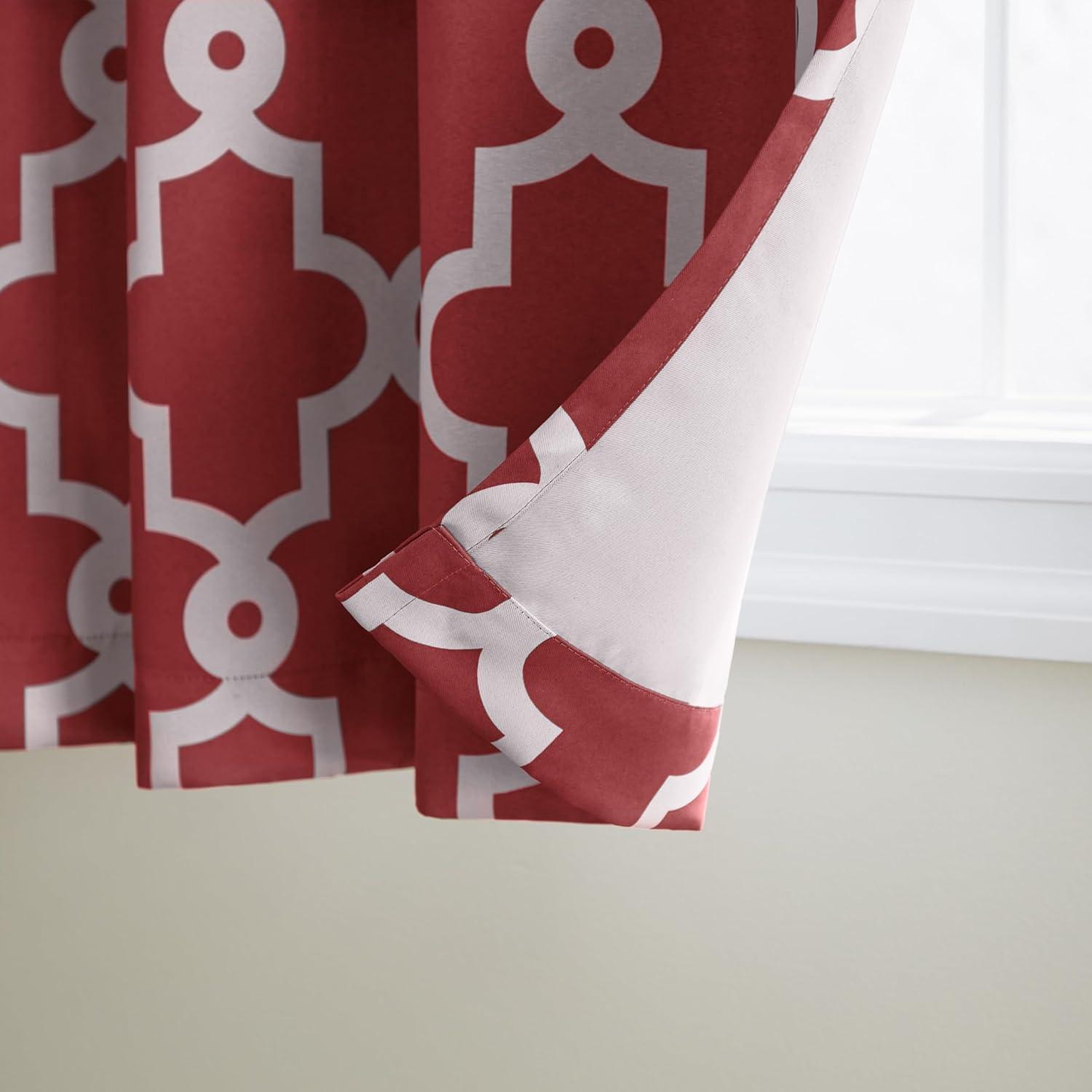 Exclusive Home Ironwork Contemporary Geometric Grommet Room Darkening Curtain Panel, 52" x 84"