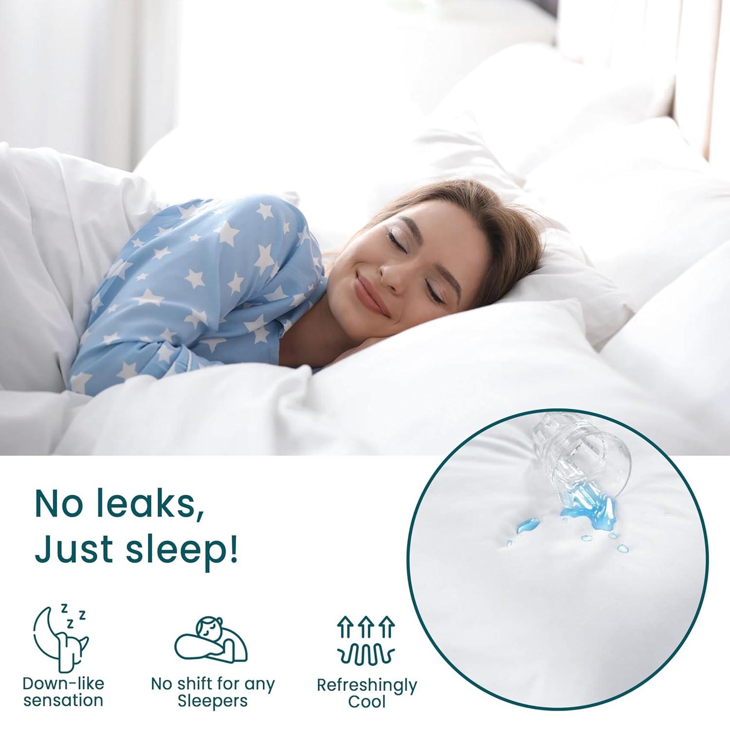 Waterproof Pillow Protectors with Zipper King Size - 2 Pack Waterproof Zippered Pillowcases Encasement, Breathable Protective Pillow Covers 20 x 38 Inches