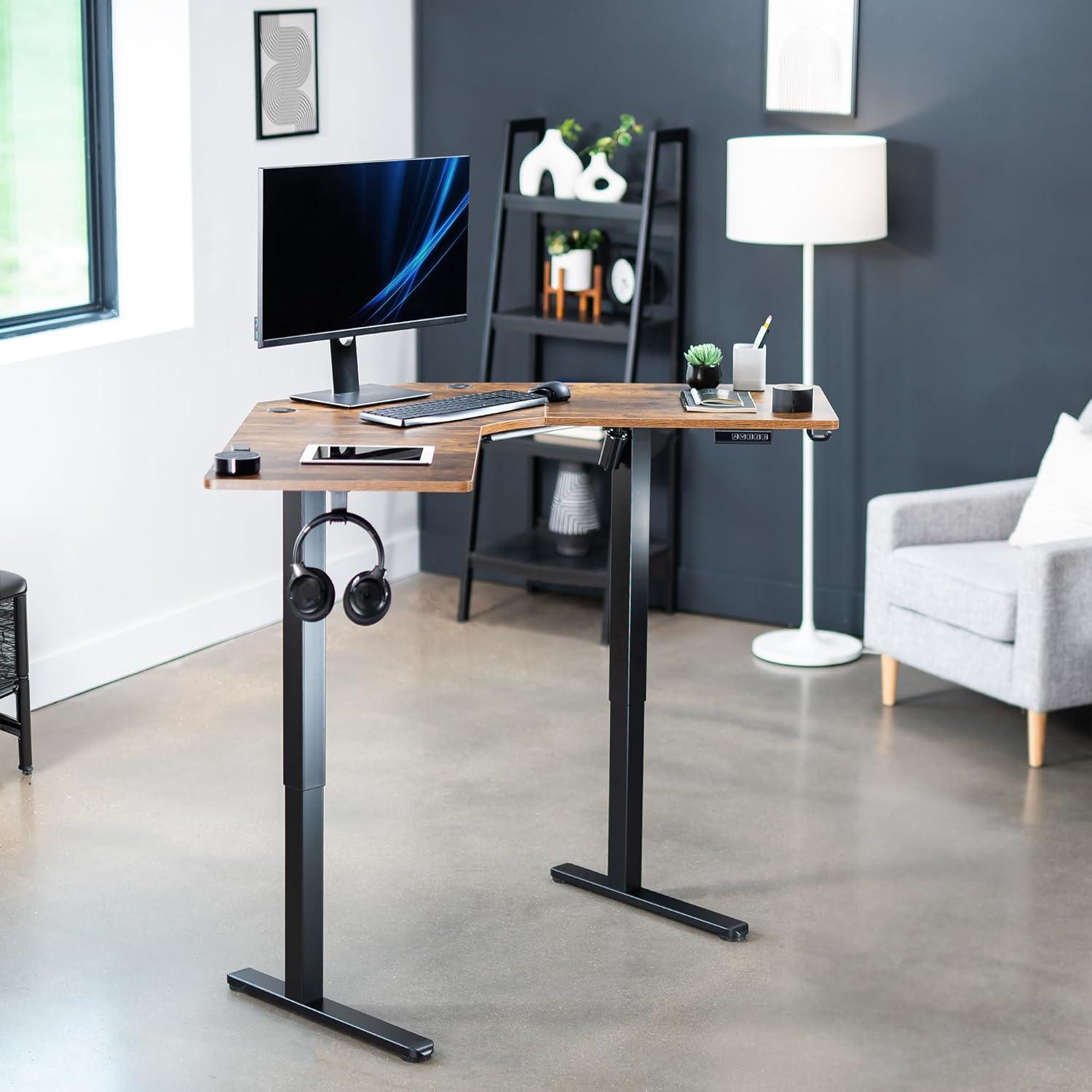 VIVO Electric Corner Standing Desk, L-Shaped Workstation (E1L94B series)