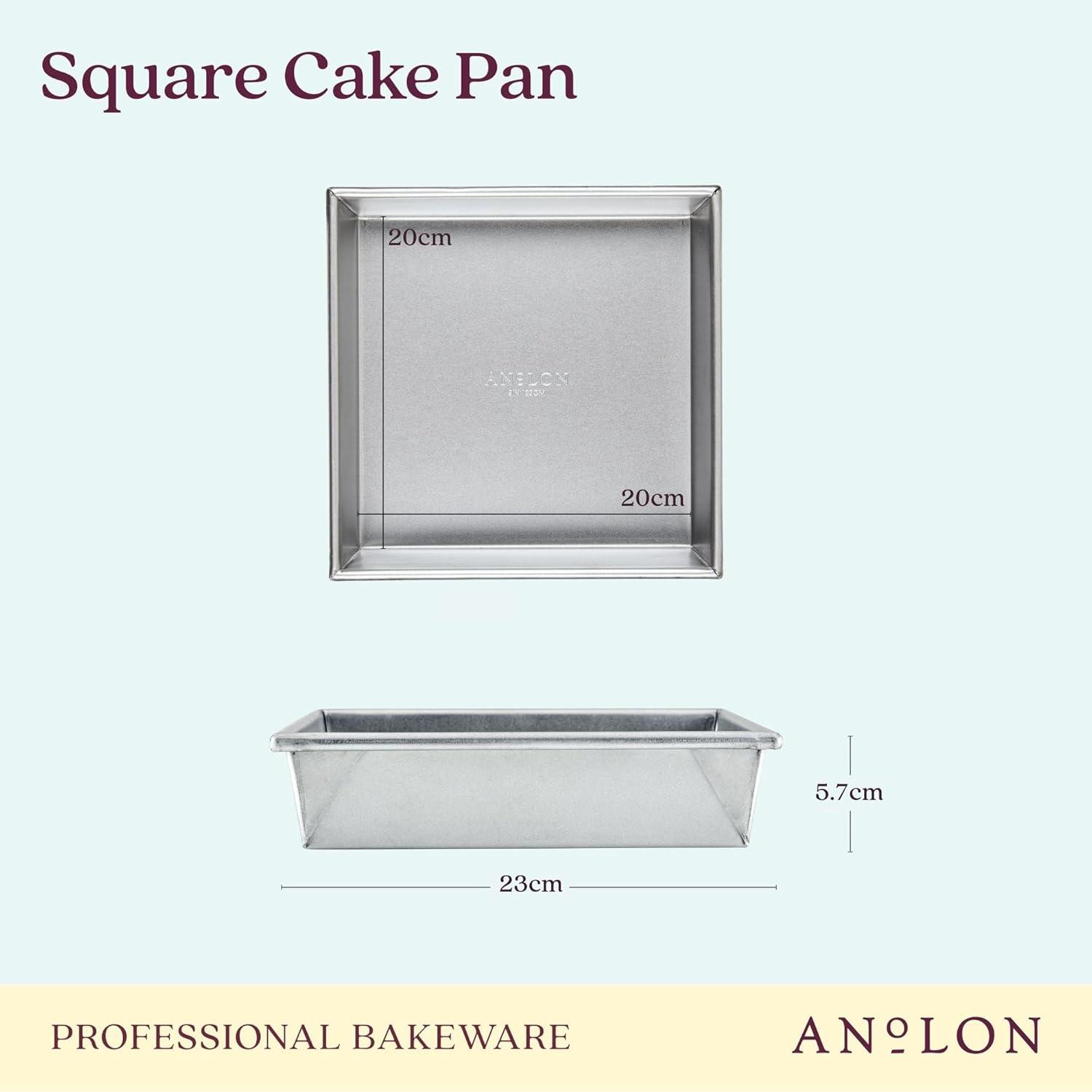 Anolon Pro-Bake Bakeware Aluminized Steel Square Cake Pan, 9 Inch, Silver