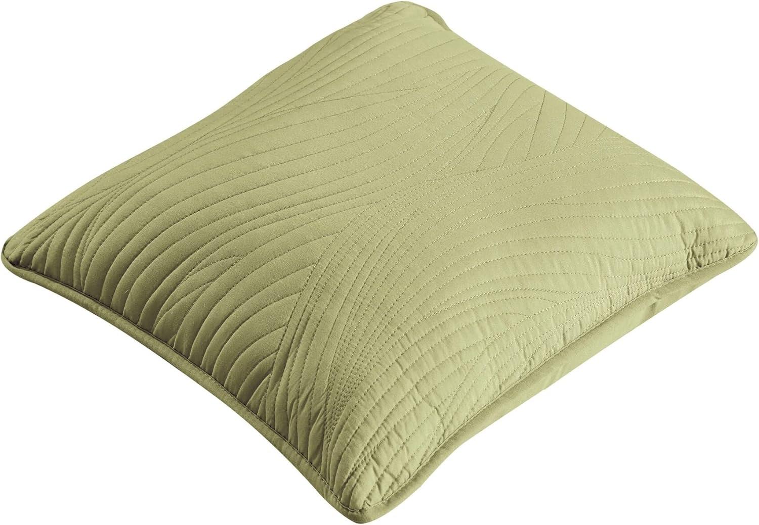 Sage Green Microfiber Geometric Square Toss Pillow