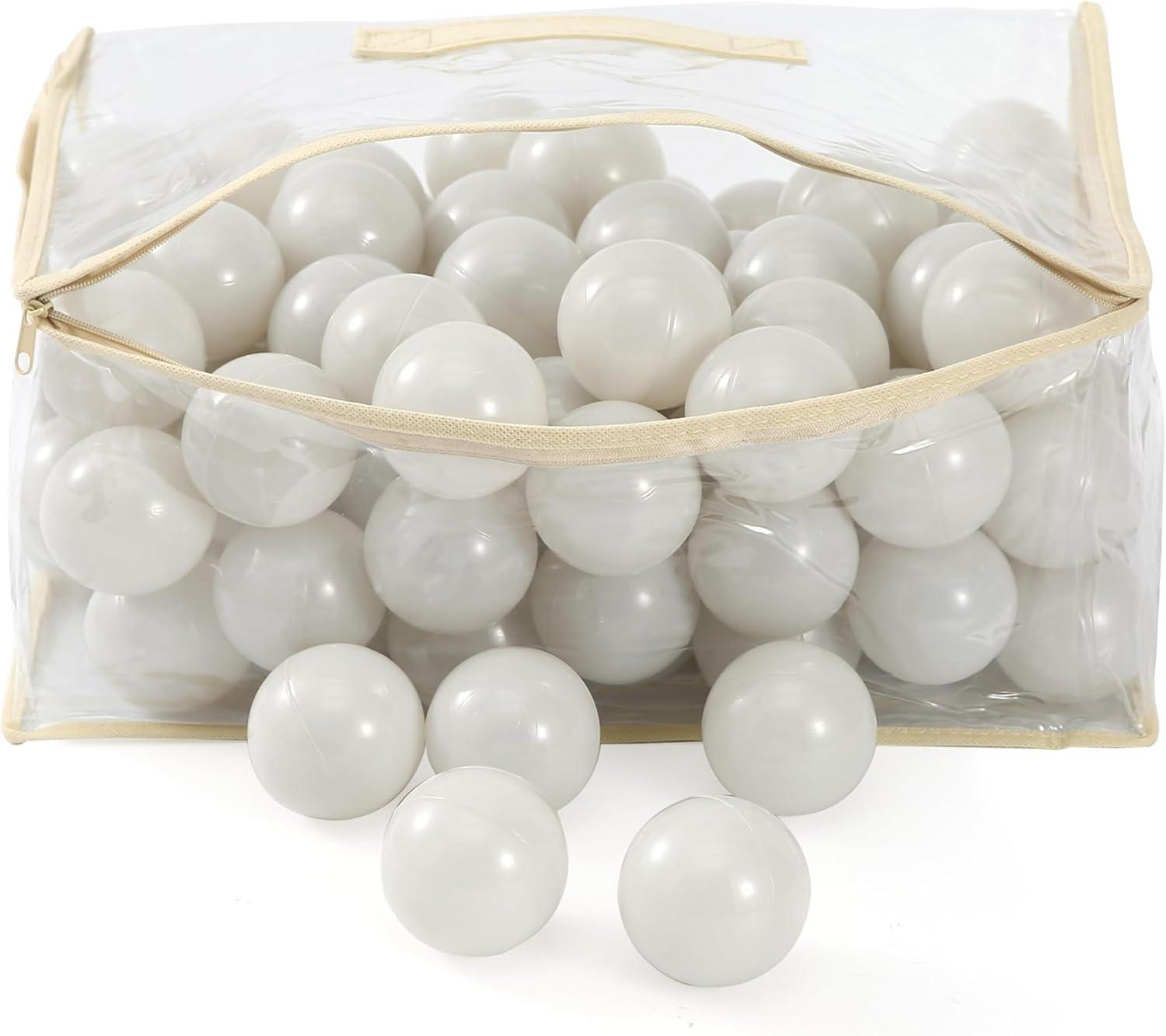 Anvazise 100Pcs Ball Pit Balls Thickened Eco-friendly Smooth Reusable Bite-resistant Hand-on Ability PE Material Macaron Color Pit Balls Kindergarten Toy