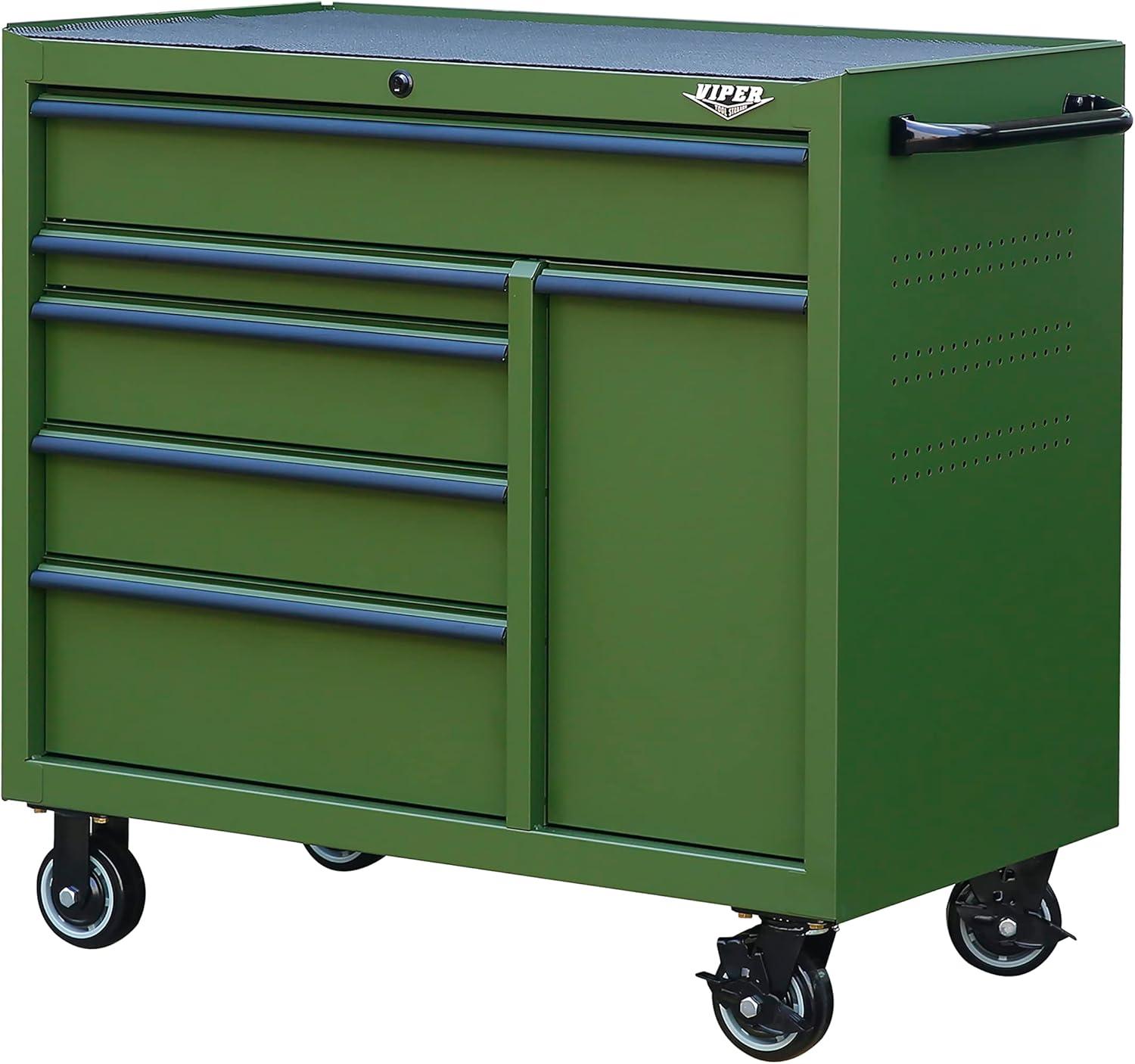 Viper Tool Storage 41.5'' W 6 -Drawer Steel Bottom Rollaway Chest with Wheels
