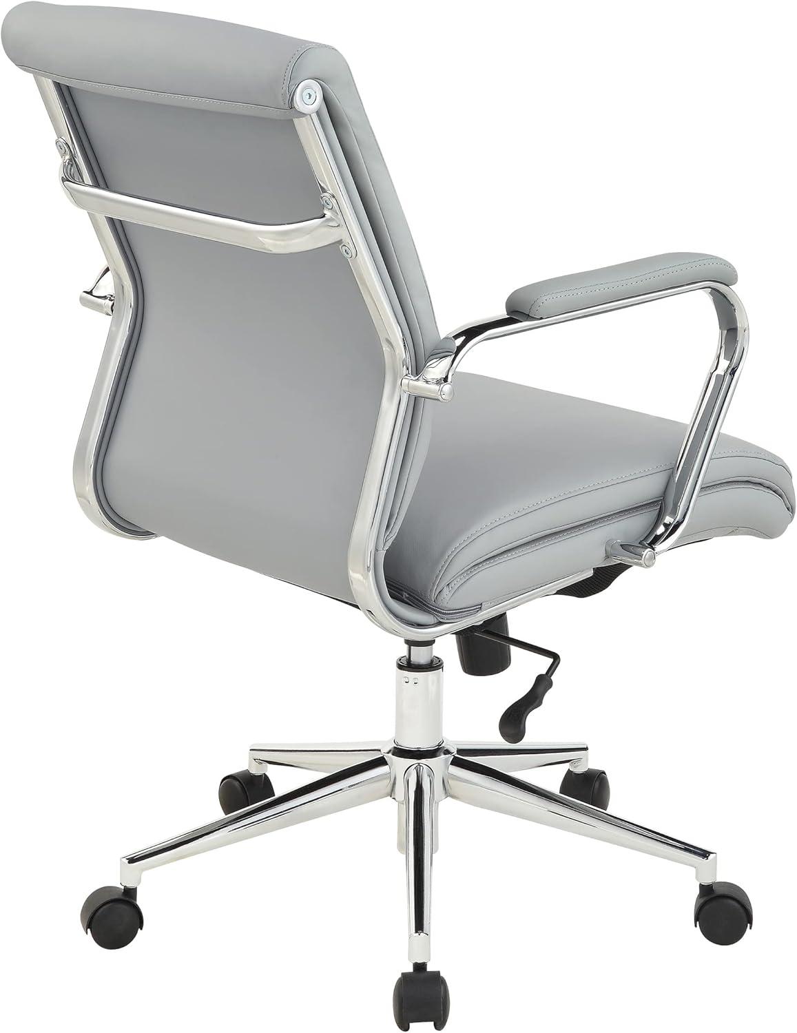 Mid Back Manager's Chair with Dillon Steel Gray Fabric and Chrome Base