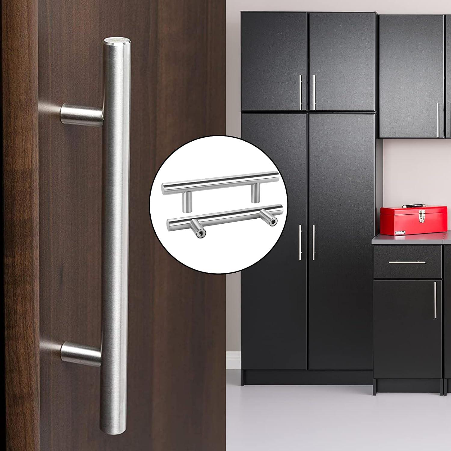 homdiy 10 Pack Brushed Nickel Cabinet Pulls 3 Inch Kitchen Cabinet Handles Stain Steel Cabinet Hardware for Kitchen and Bathroom Cabinets, 5 Inch Overall Drawer Pull