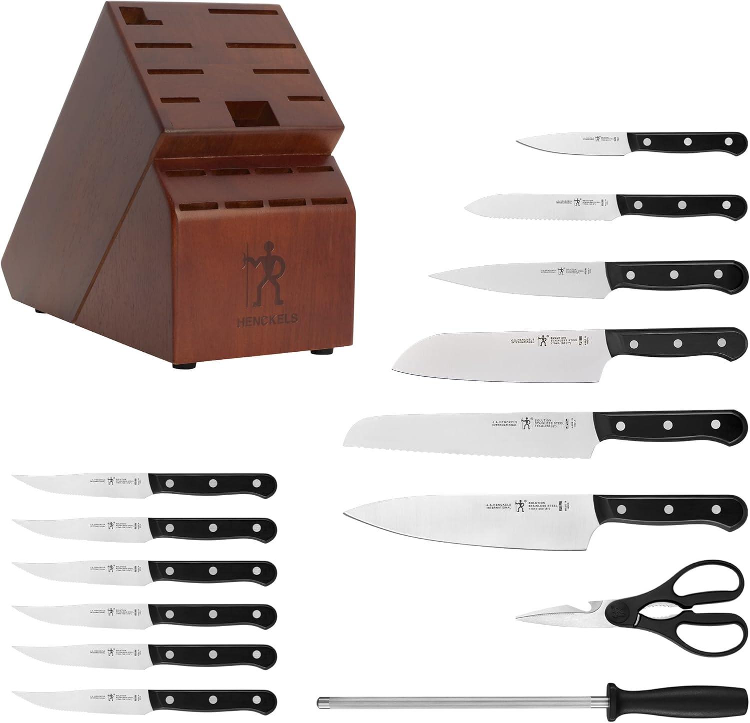 HENCKELS Solution Razor-Sharp 15-pc Knife Set, German Engineered Informed by 100+ Years of Mastery, Chefs Knife