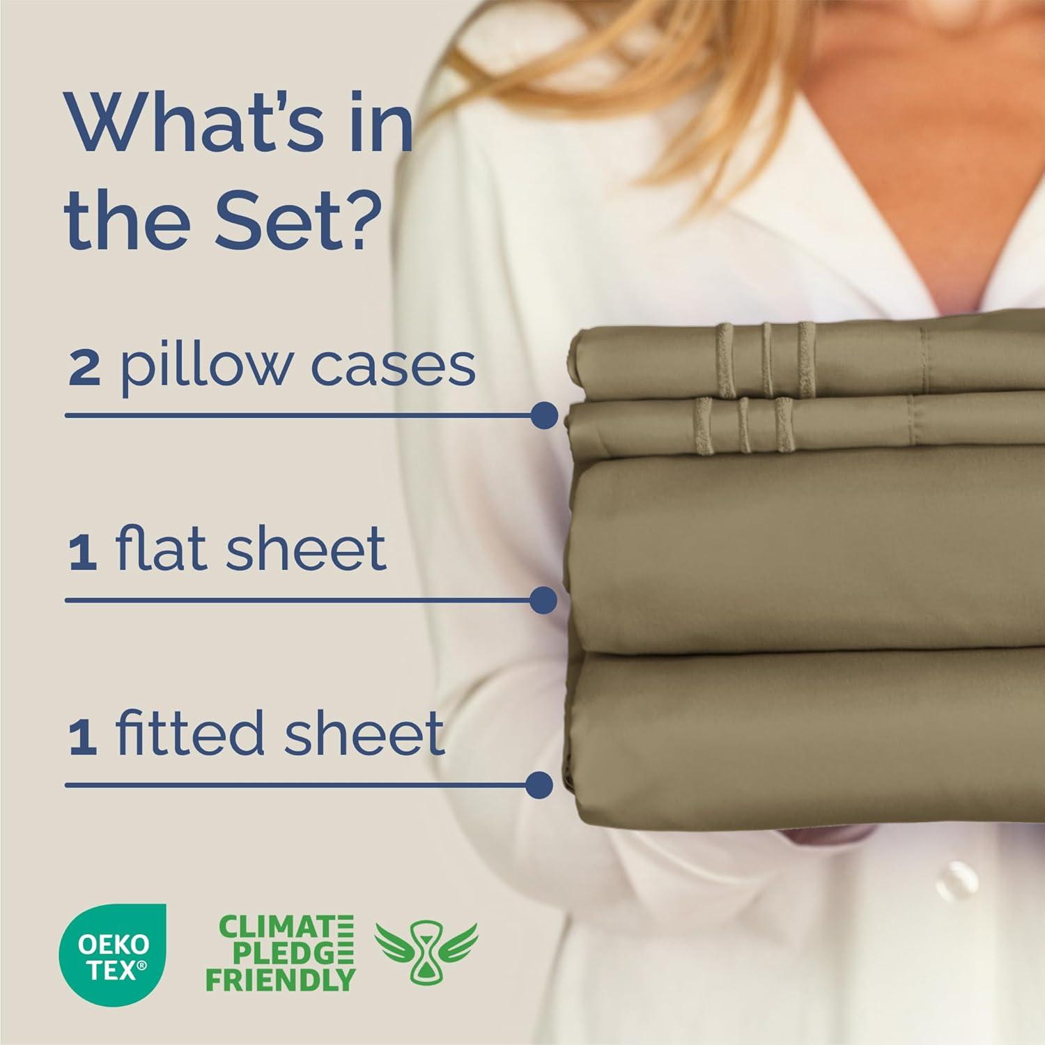 CGK Linens 4 Piece Sheet Set Premium Cooling, Soft & Wrinkle Free Sheet Set