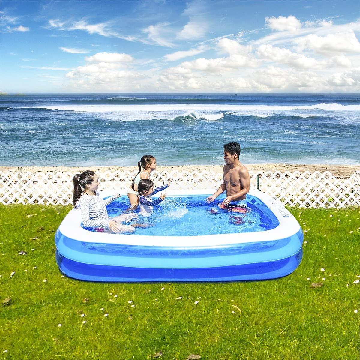 Pool Central 10' Blue and White Inflatable Rectangular Swimming Pool