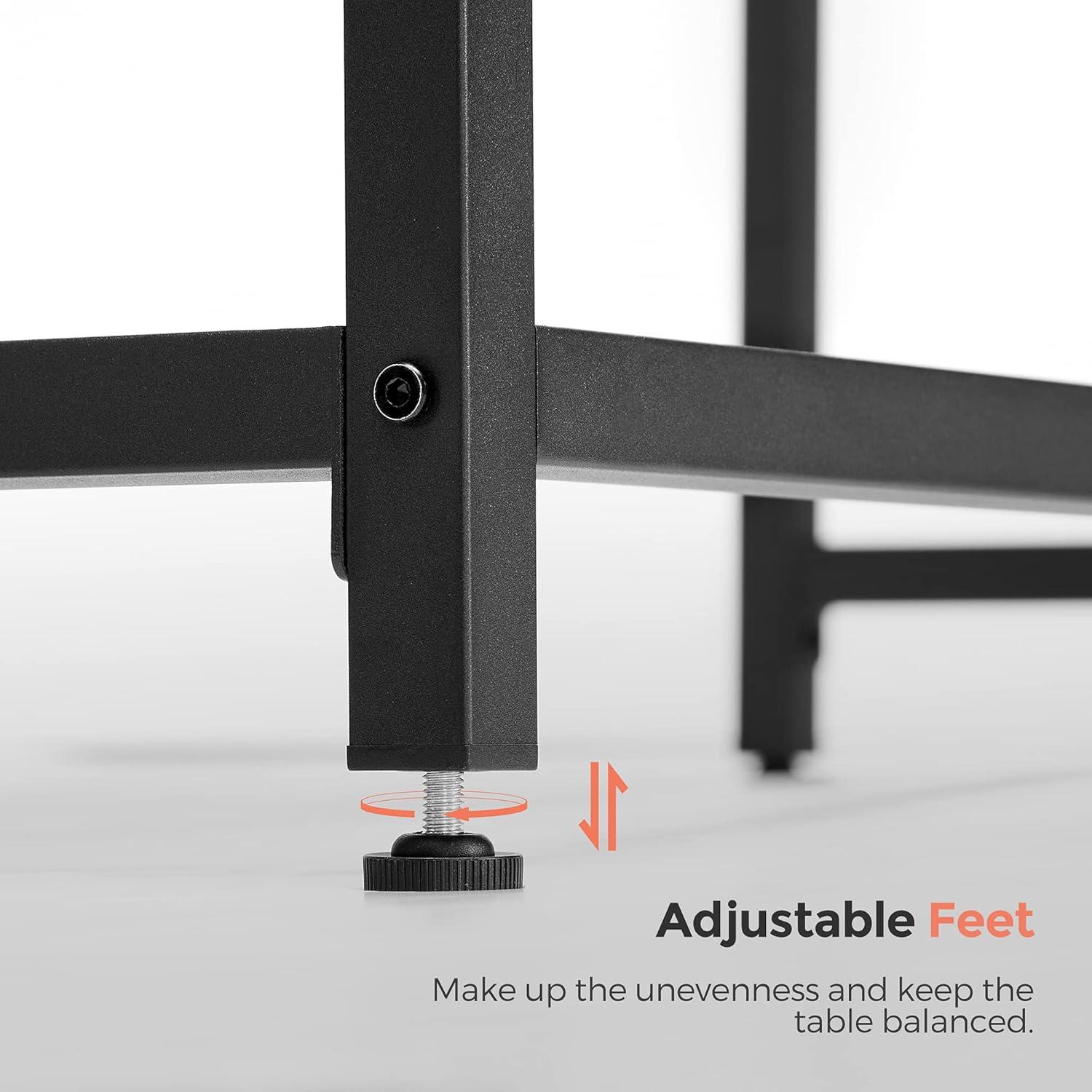 VASAGLE Computer Desk, Gaming Desk, Home Office Desk, for Small Spaces, 23.6 x 47.2 x 29.9 Inches, Industrial Style, Metal Frame, Rustic Brown and Black ULWD039B01