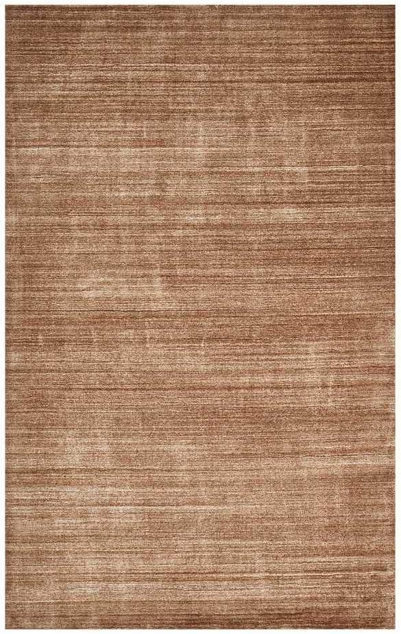 Solo Harbor Hand-Knotted Caramel Stripe Wool-Viscose 9' x 12' Area Rug