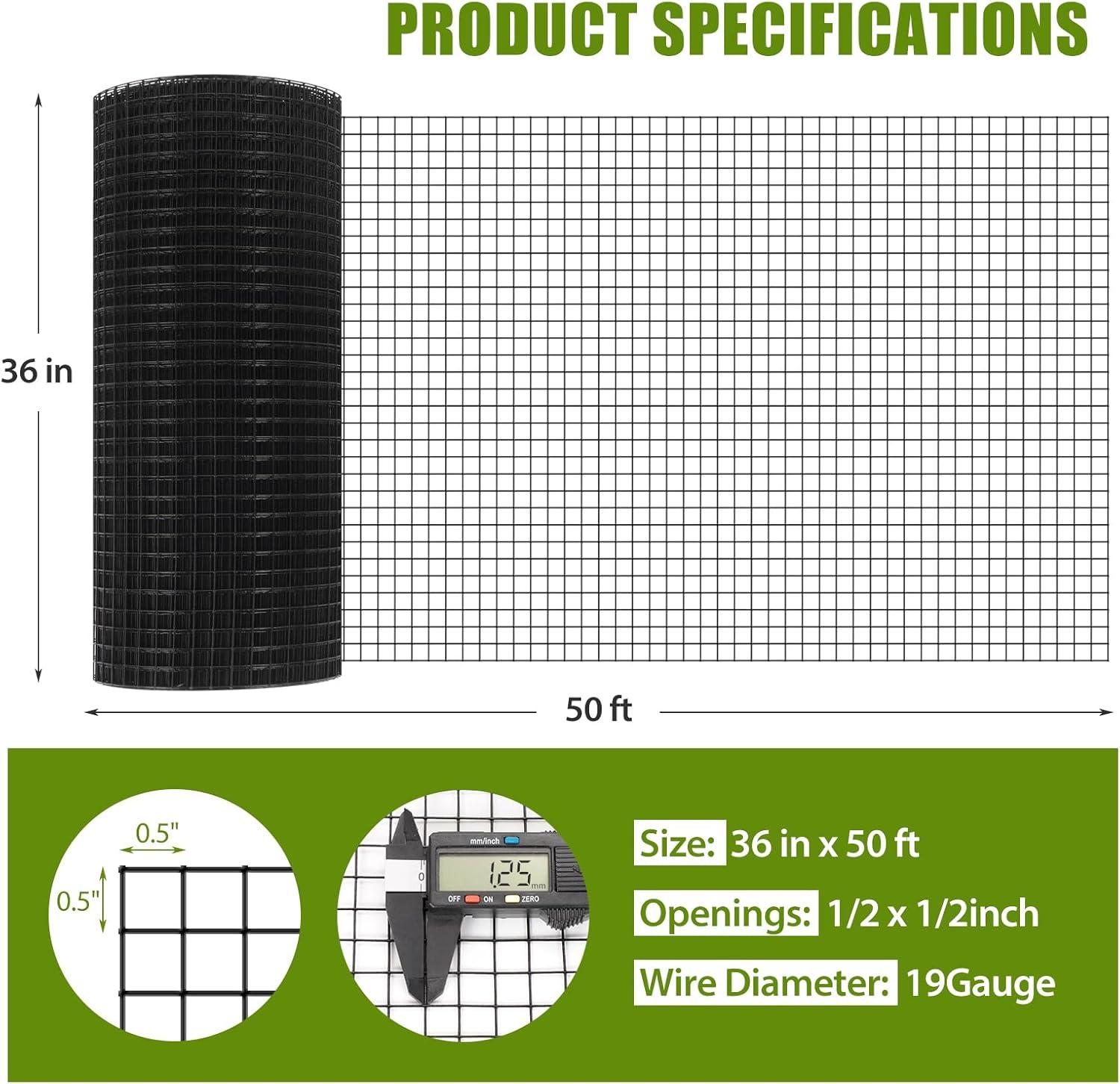 Black Vinyl Coated Metal Chicken Wire Mesh Roll