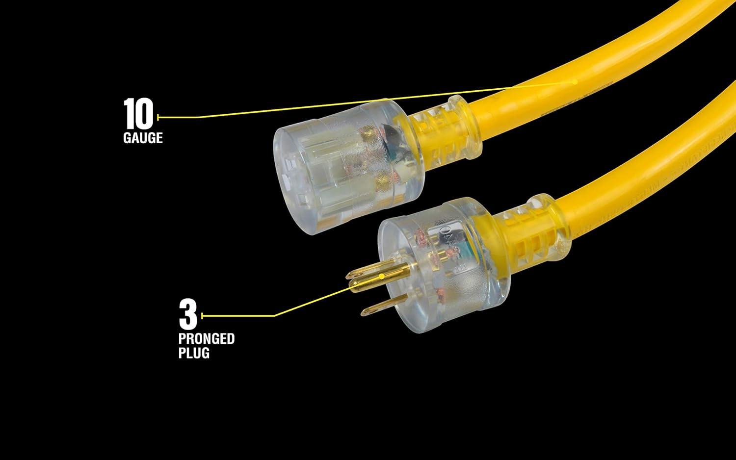 Yellow Jacket Outdoor 50 ft. L Yellow Extension Cord 10/3 SJTW