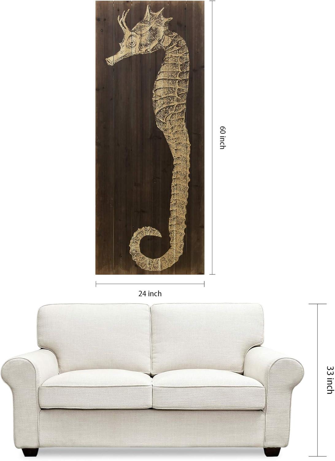 Empire Art Direct Seahorse B Print on Solid Wood Wall Art, 60" x 24", Ready to Hang