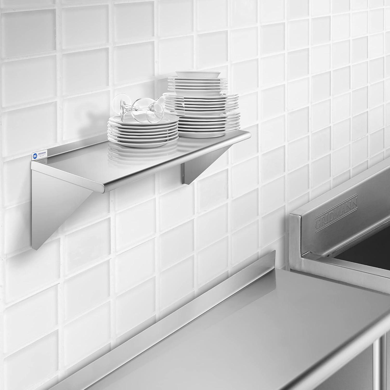 NSF Stainless Steel Wall-Mount Shelf by Latitude Run