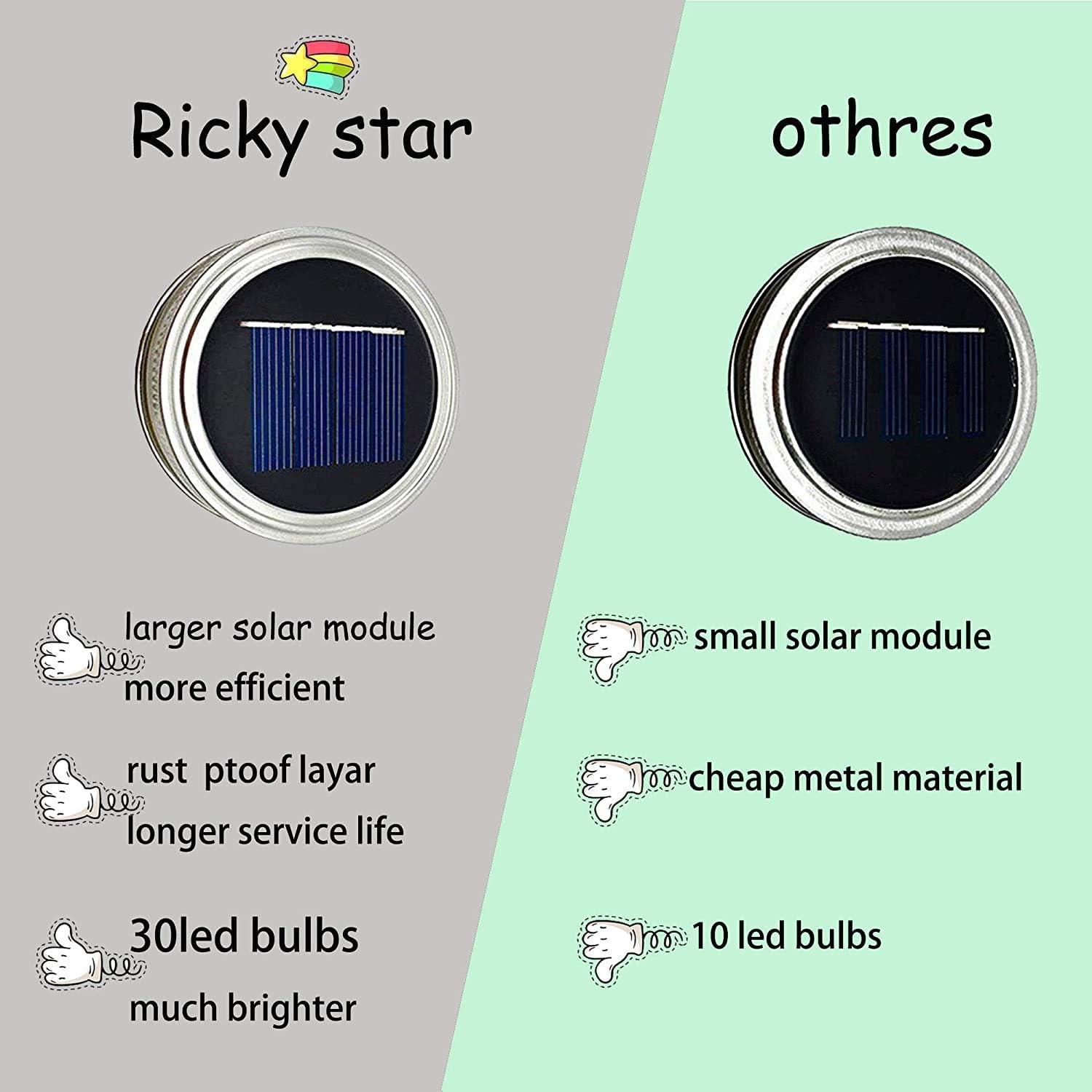 ZNYCYE Mason Jar Solar Lights for Outside, 12 Pack 30 LED Fairy Firefly Lights Mason Jar Solar Lids Outdoor Waterproof String Lights with Hangers(NO JARS) for Patio Garden Yard Lawn Decor - Warm White