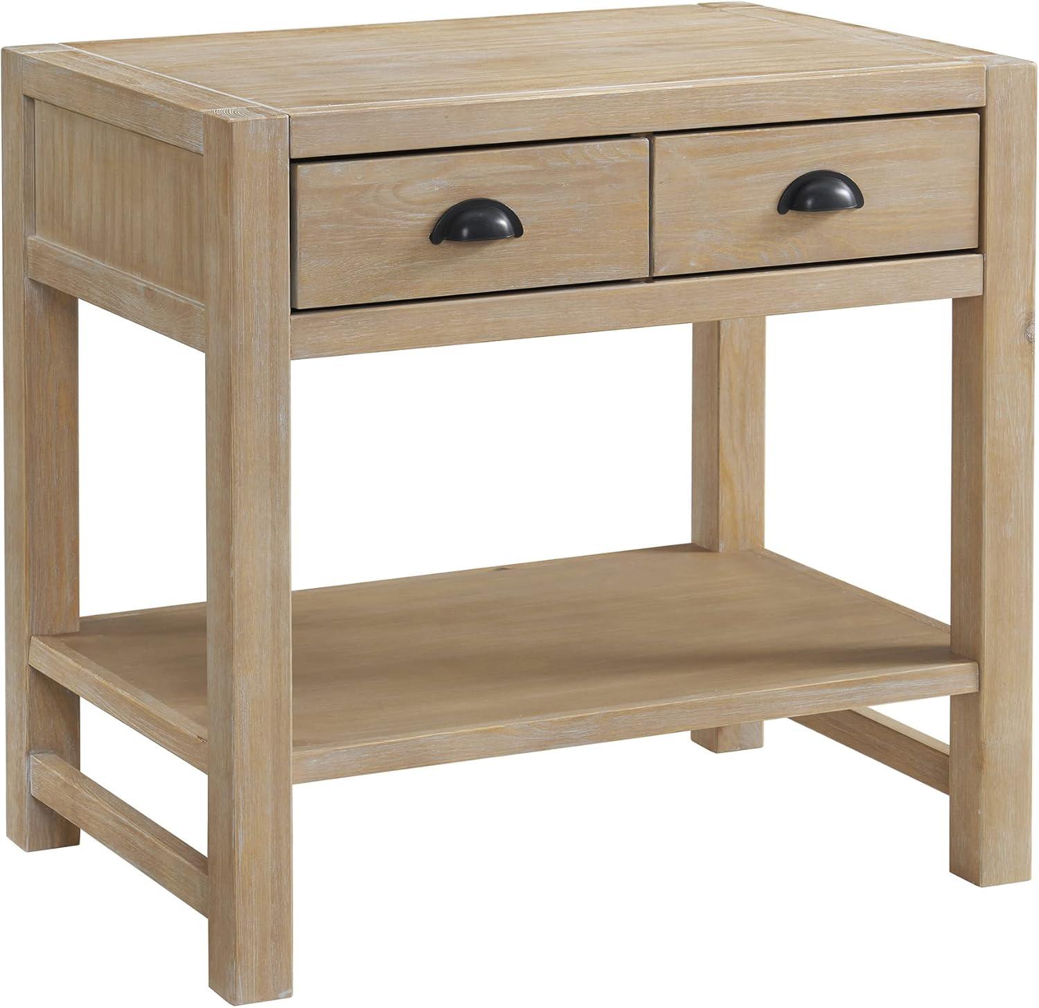 Arden 2-Drawer Wood Nightstand, Perfect for Modern Rustic, Boho or Traditional Bedroom, Functional and Stable Storage, 28W x 19D x 26 3/8H