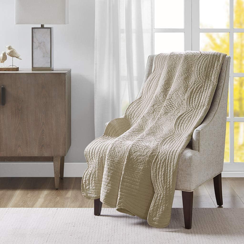 Madison Park Journey Oversized Quilted Throw with Scalloped Edges
