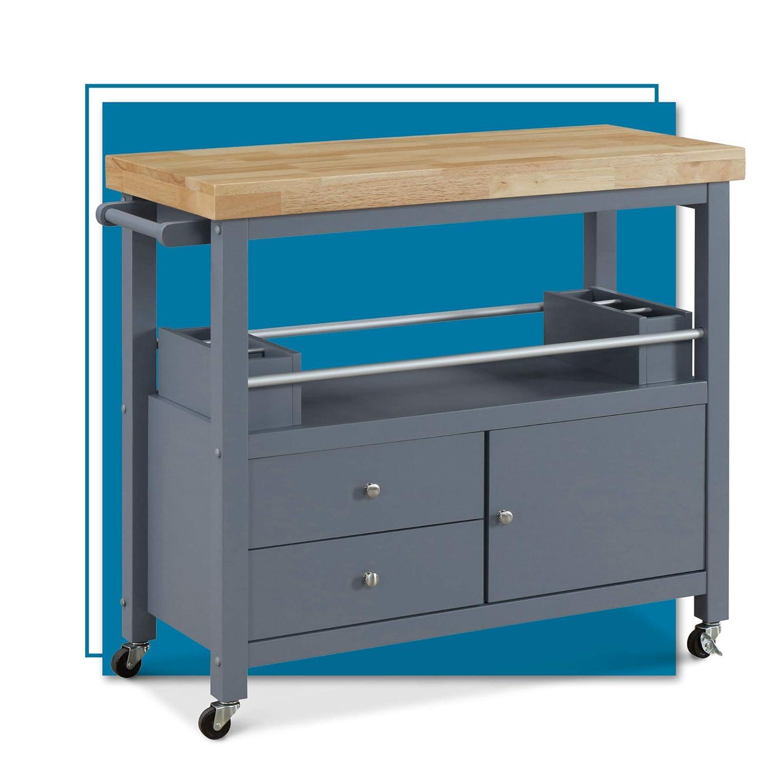 ClickDecor Gerolakkos ClickDecor Anson Kitchen Island Bar Cart with Storage
