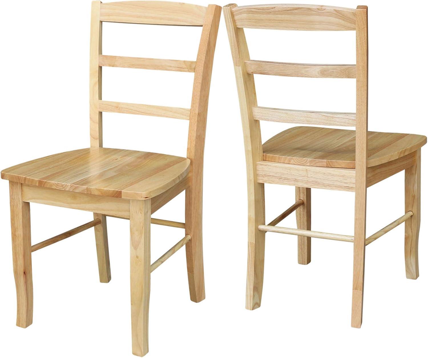 Natural Wood Ladderback High Side Chair Set