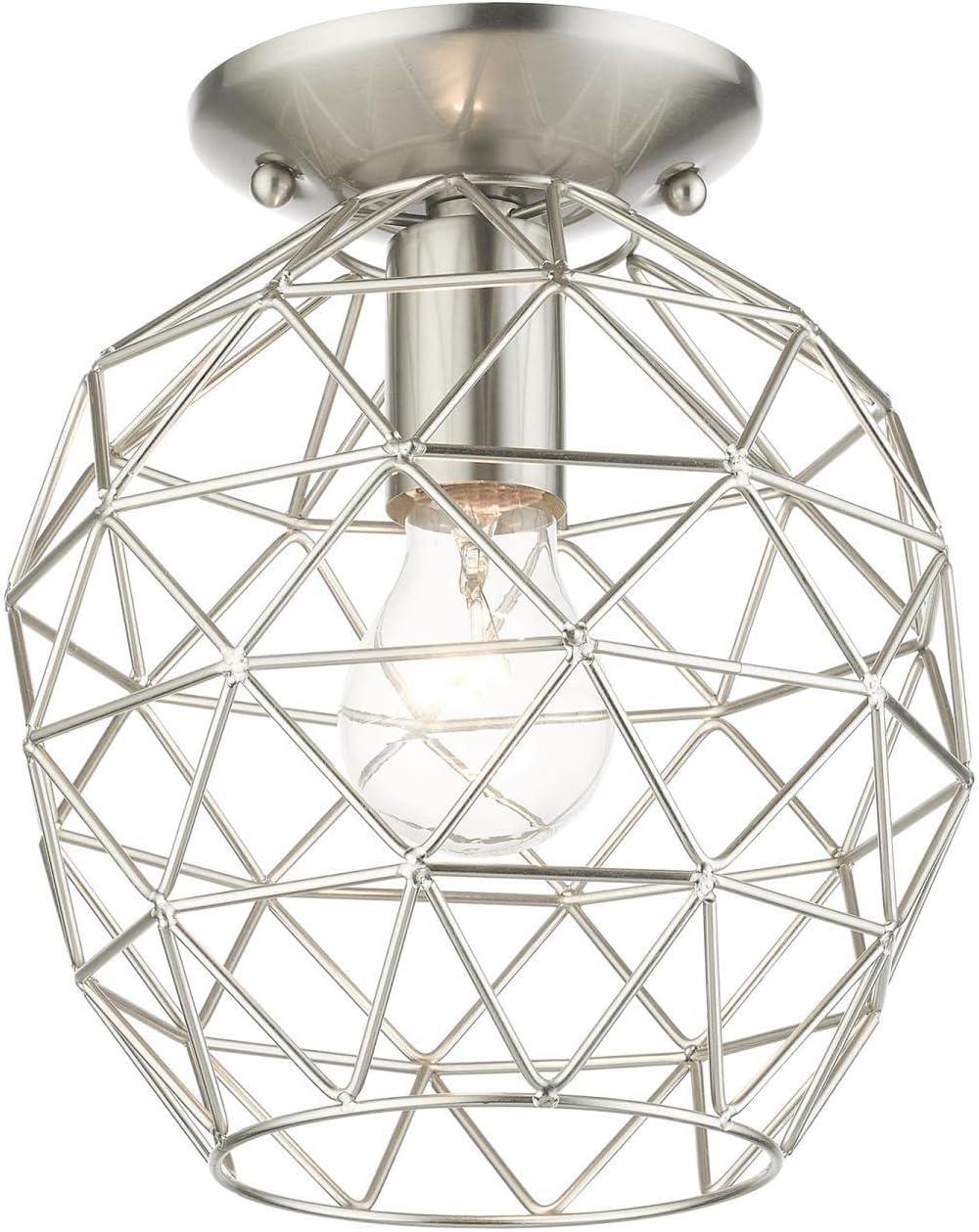 Livex Lighting Geometrix 1 - Light Flush Mount in  Brushed Nickel